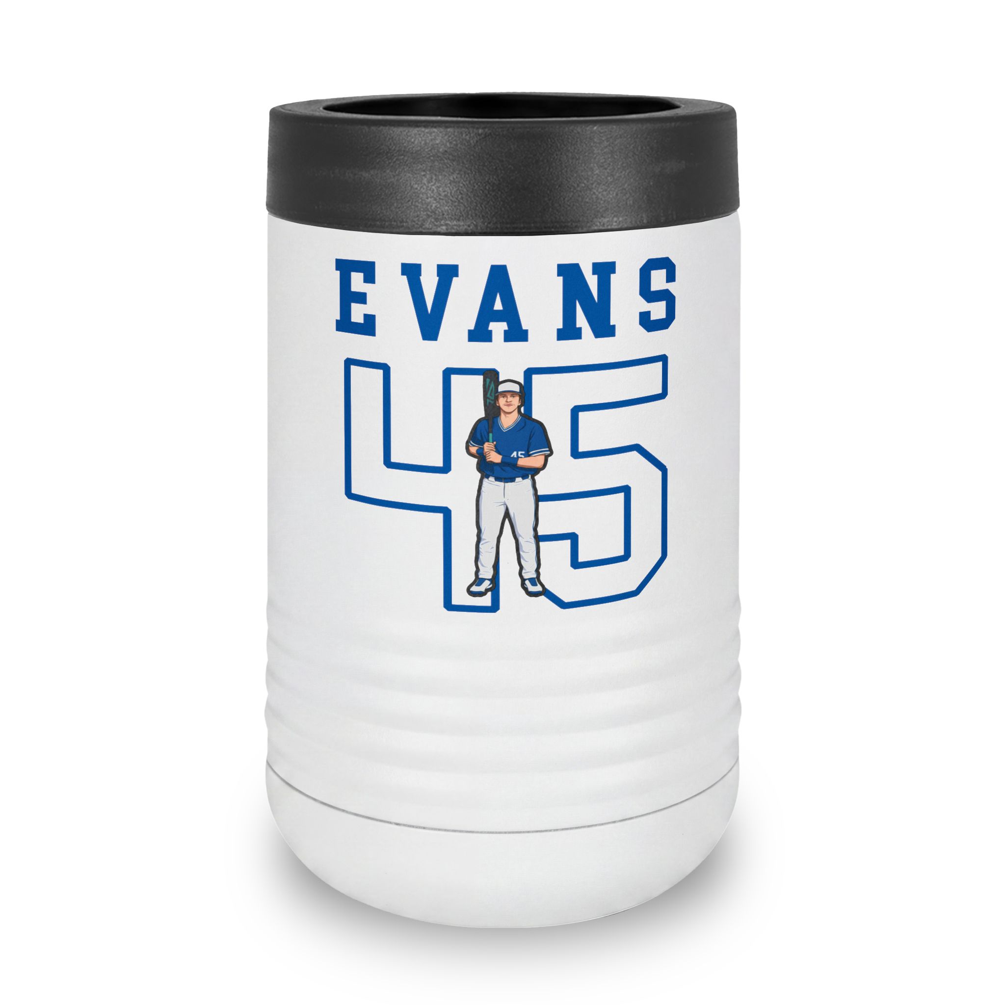 Stainless Can Cooler — character_shirsey in White