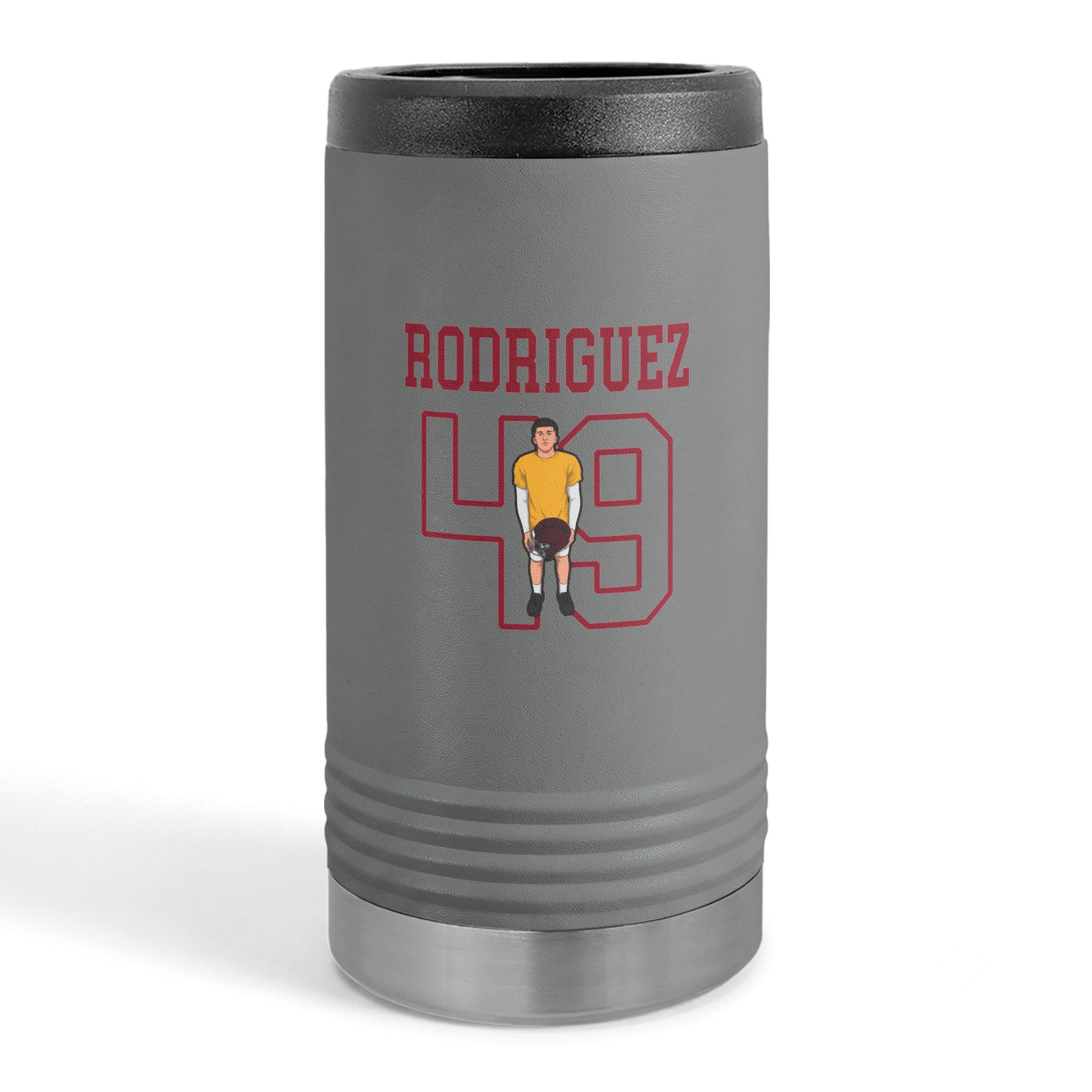 Slim Stainless Can Cooler — character_shirsey in Grey