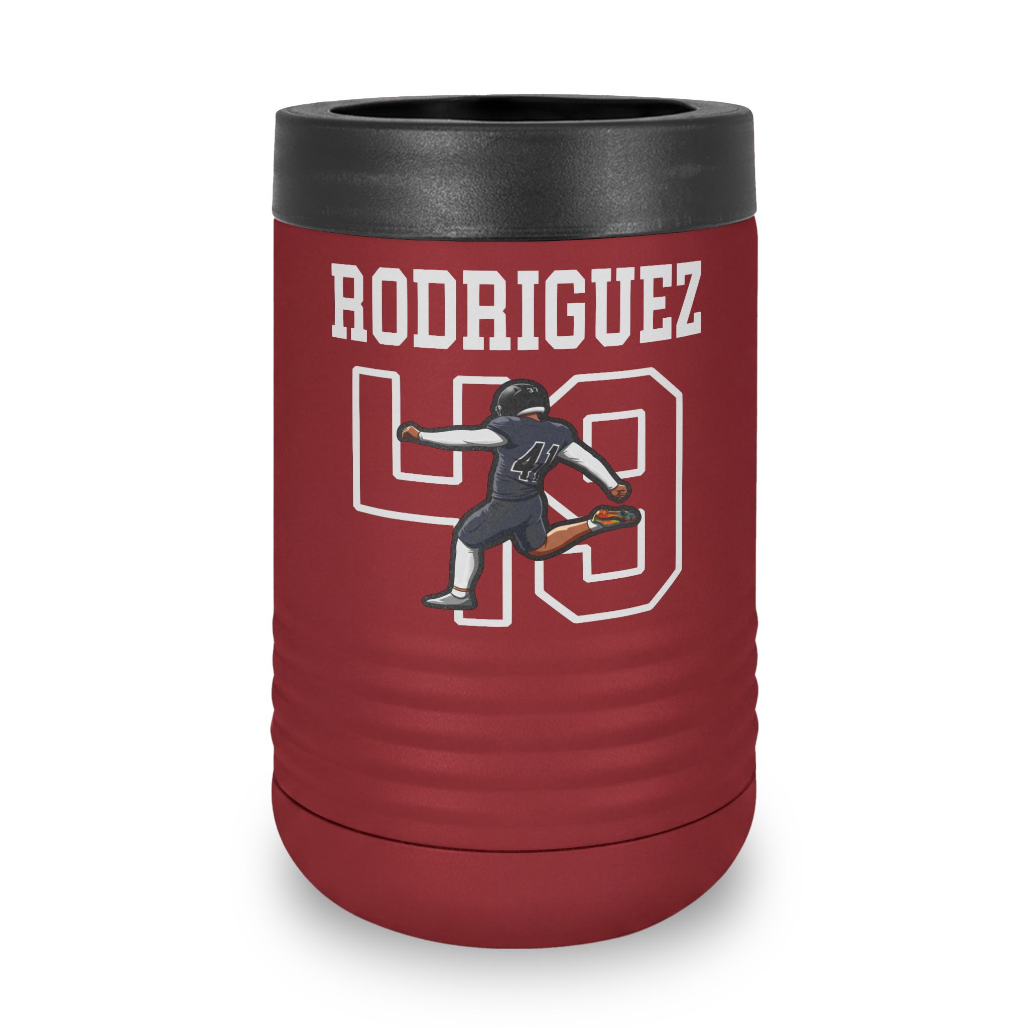 Stainless Can Cooler — character_shirsey in Maroon