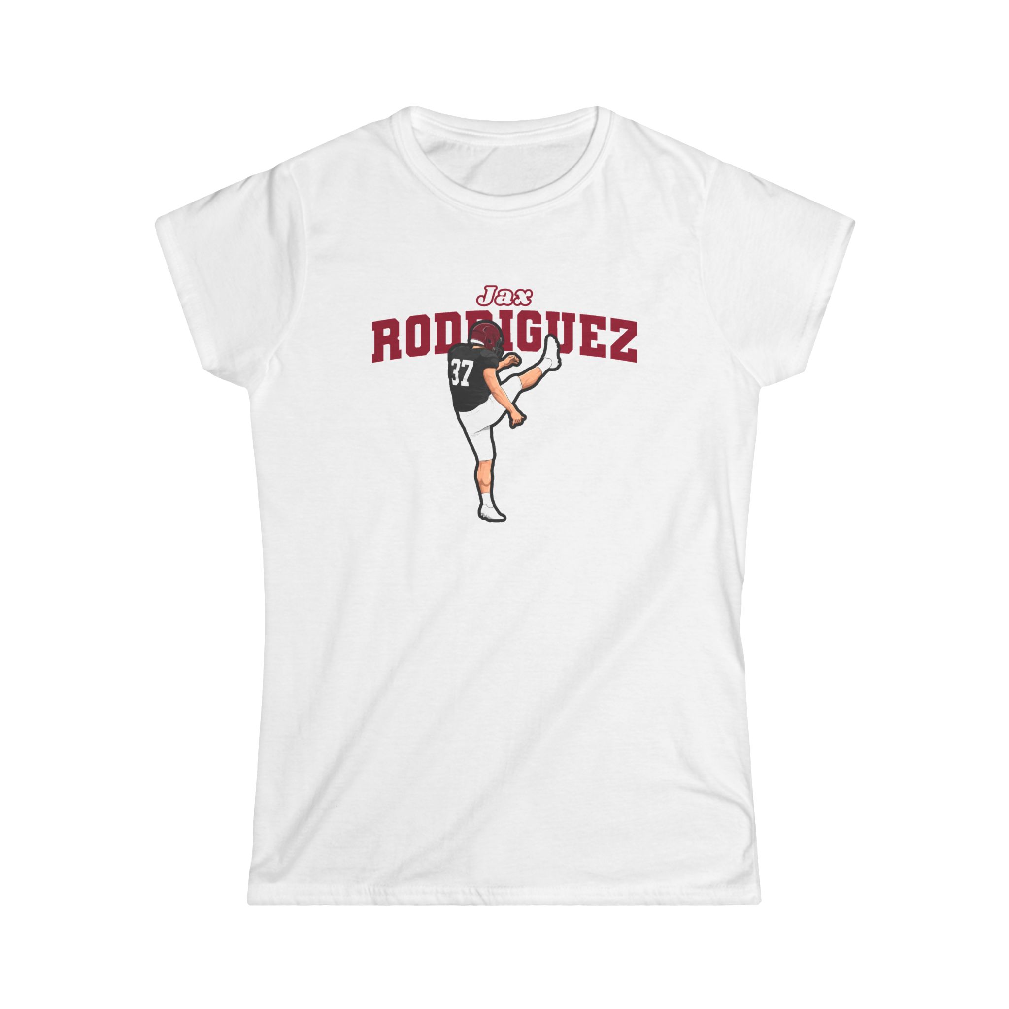 Women's Softstyle Tee — character_name_arch in White
