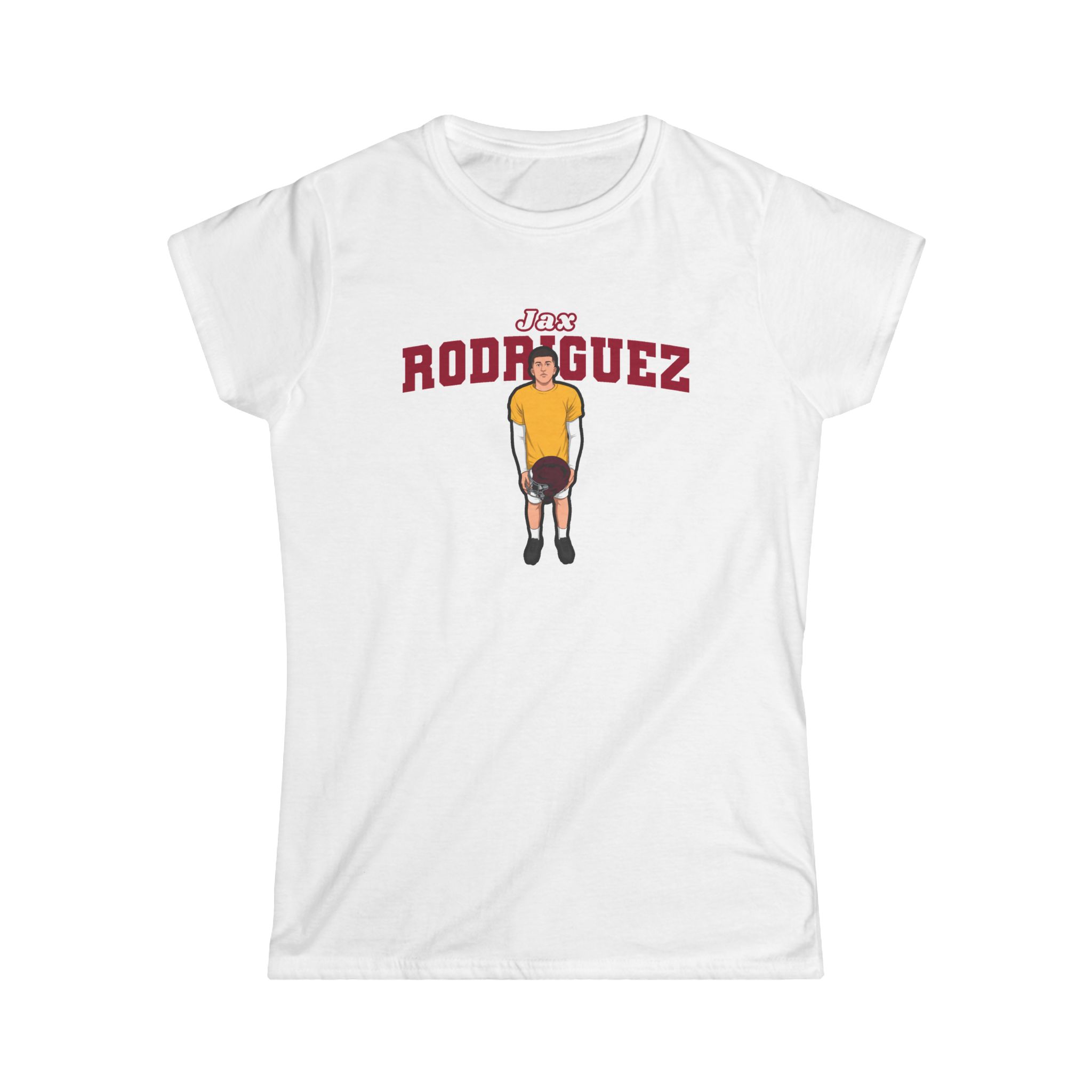 Women's Softstyle Tee — character_name_arch in White