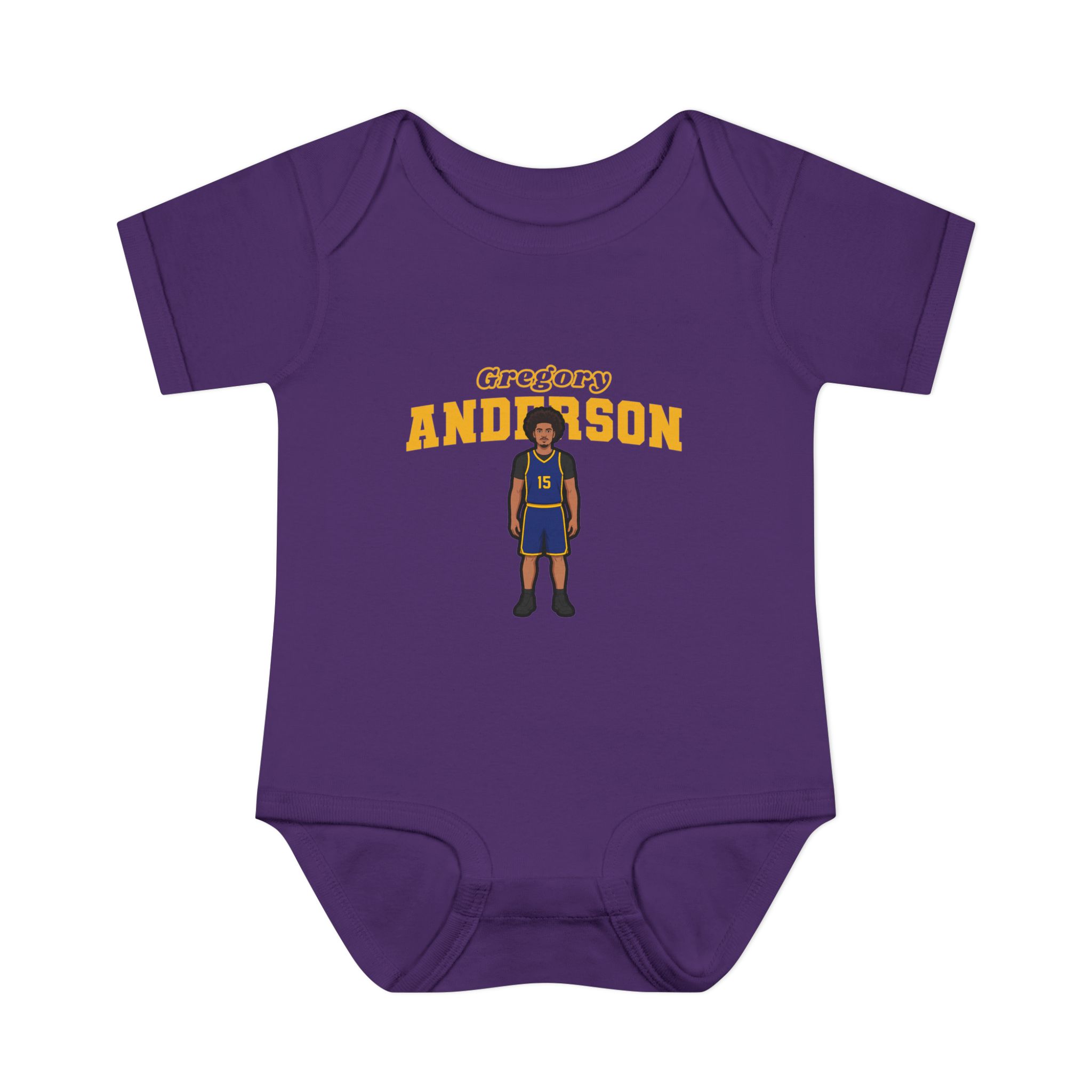 Baby Onesie — character_name_arch in Purple