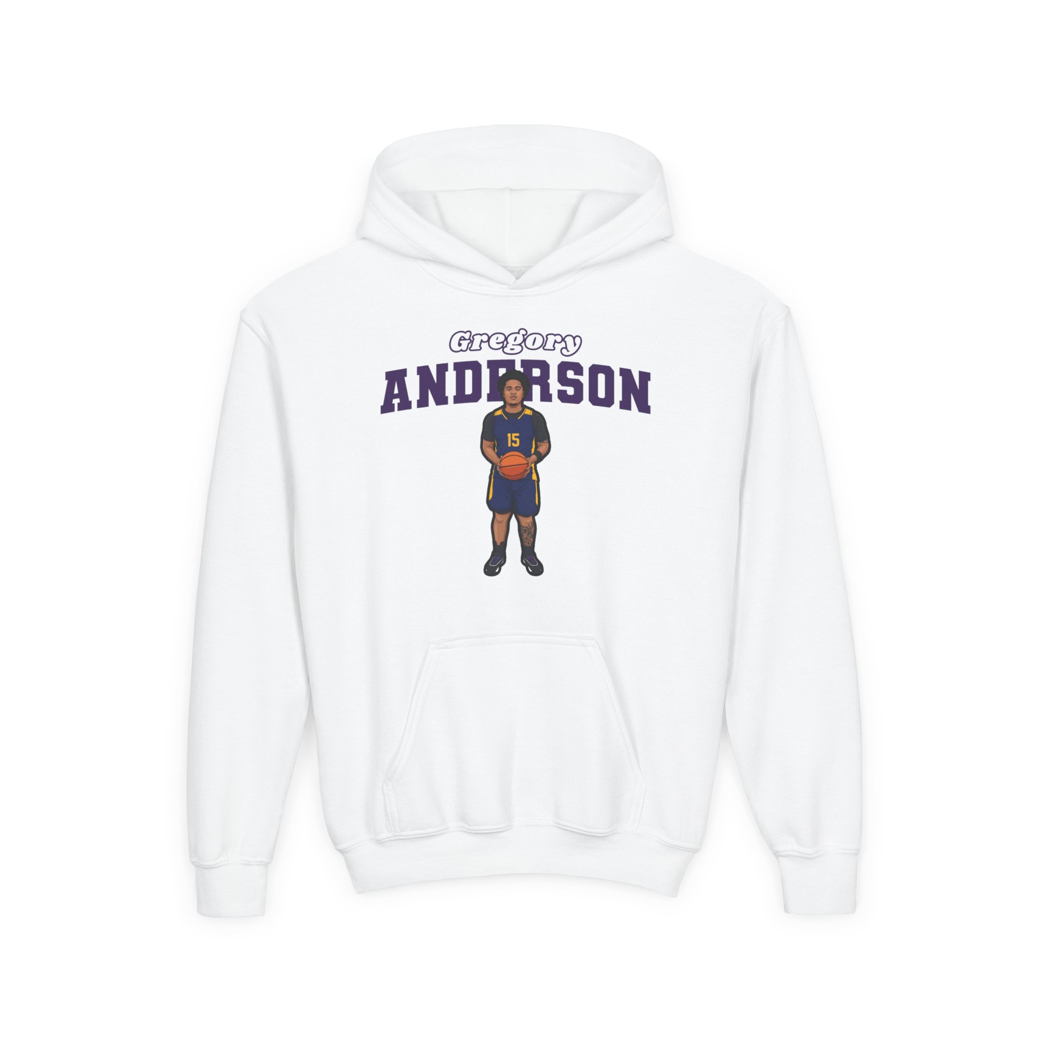 Youth Hoodie — character_name_arch in White