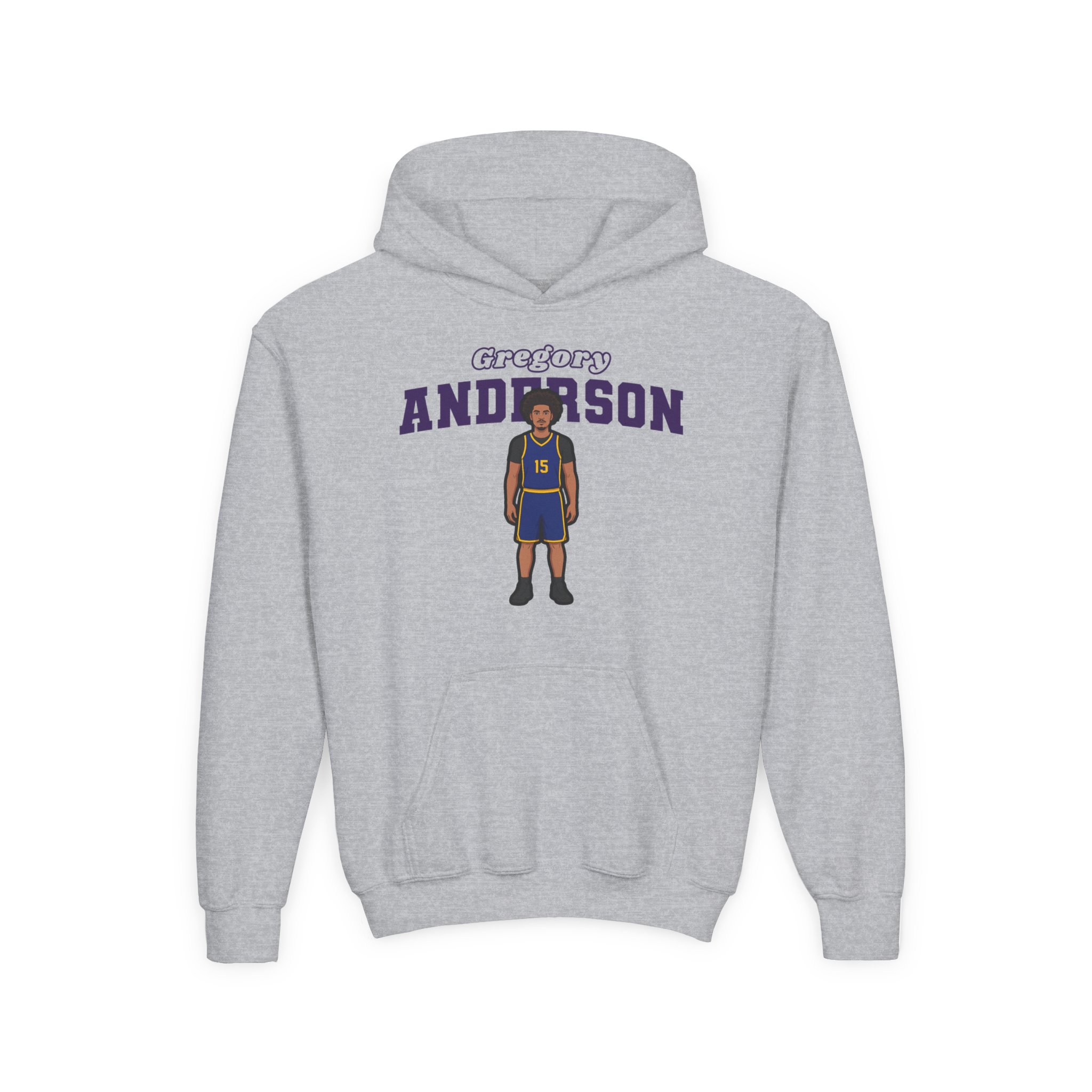 Youth Hoodie — character_name_arch in Grey