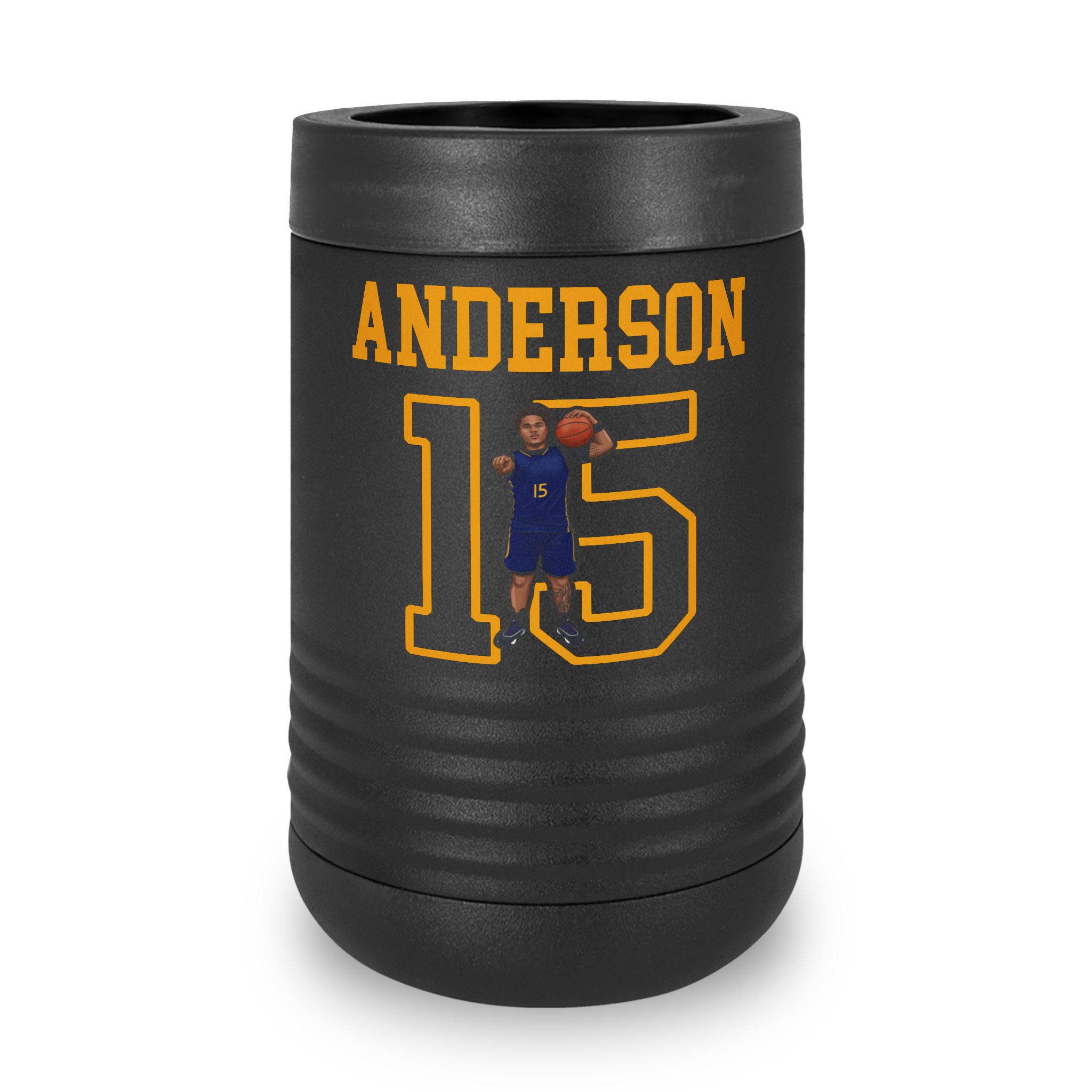 Stainless Can Cooler — character_shirsey in Black