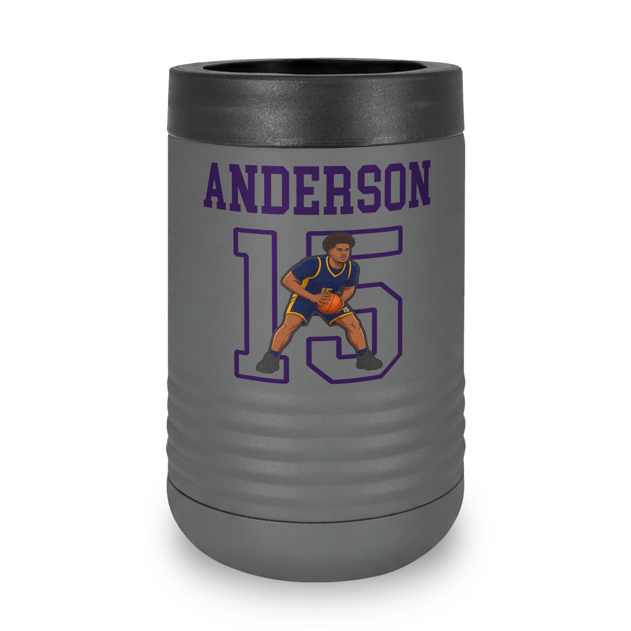 Stainless Can Cooler — character_shirsey in Grey