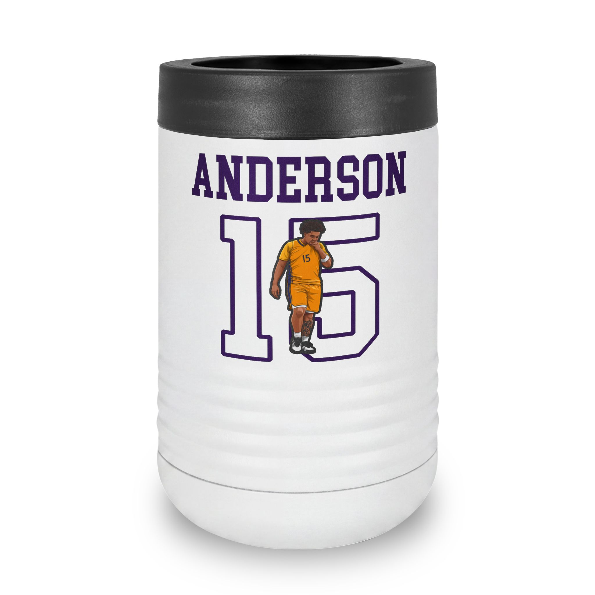 Stainless Can Cooler — character_shirsey in White