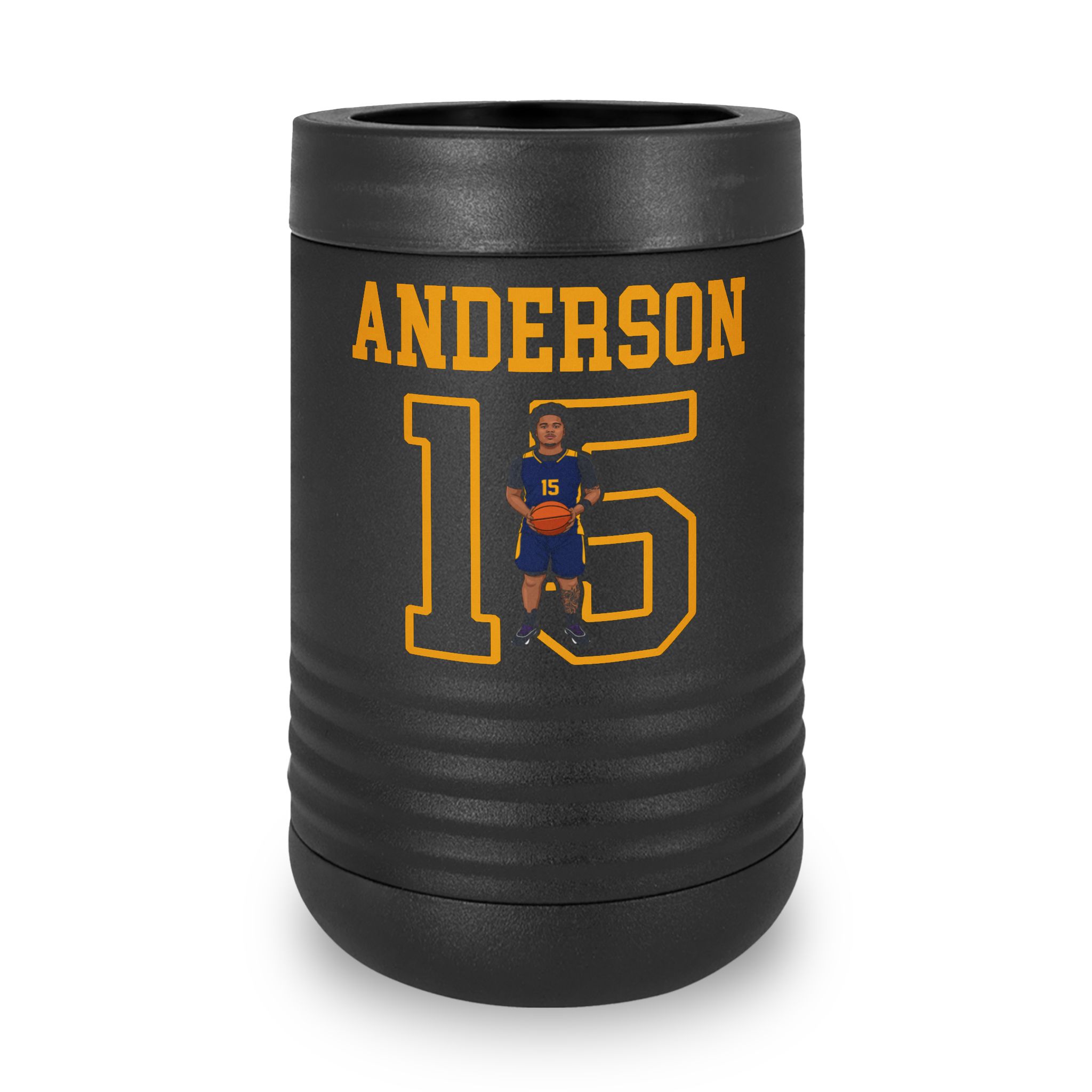 Stainless Can Cooler — character_shirsey in Black