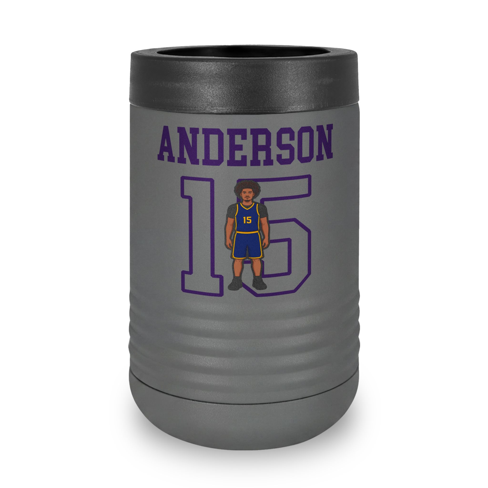 Stainless Can Cooler — character_shirsey in Grey