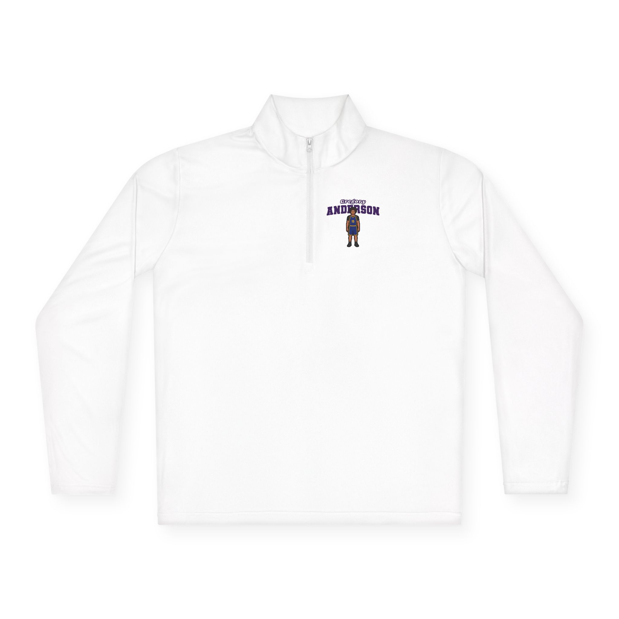 Q-Zip Pullover — character_name_arch in White