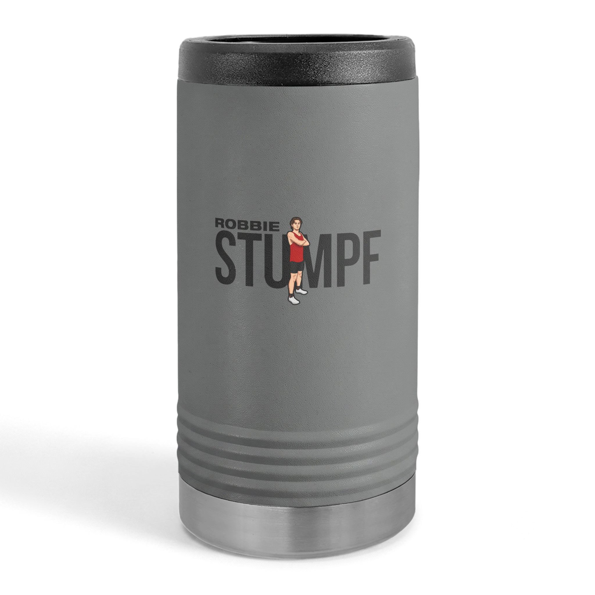 Slim Stainless Can Cooler — character_player_name in Grey