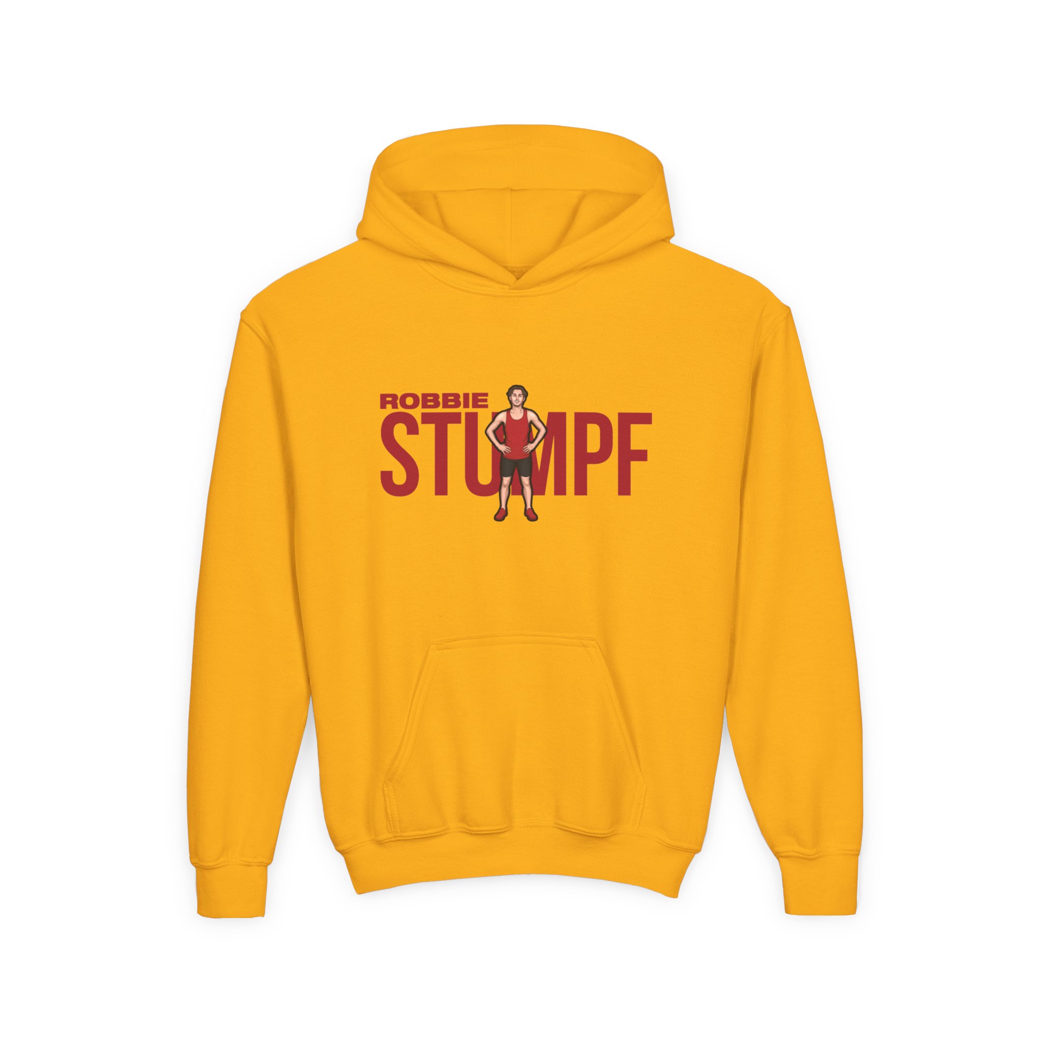 Youth Hoodie — character_player_name in Gold