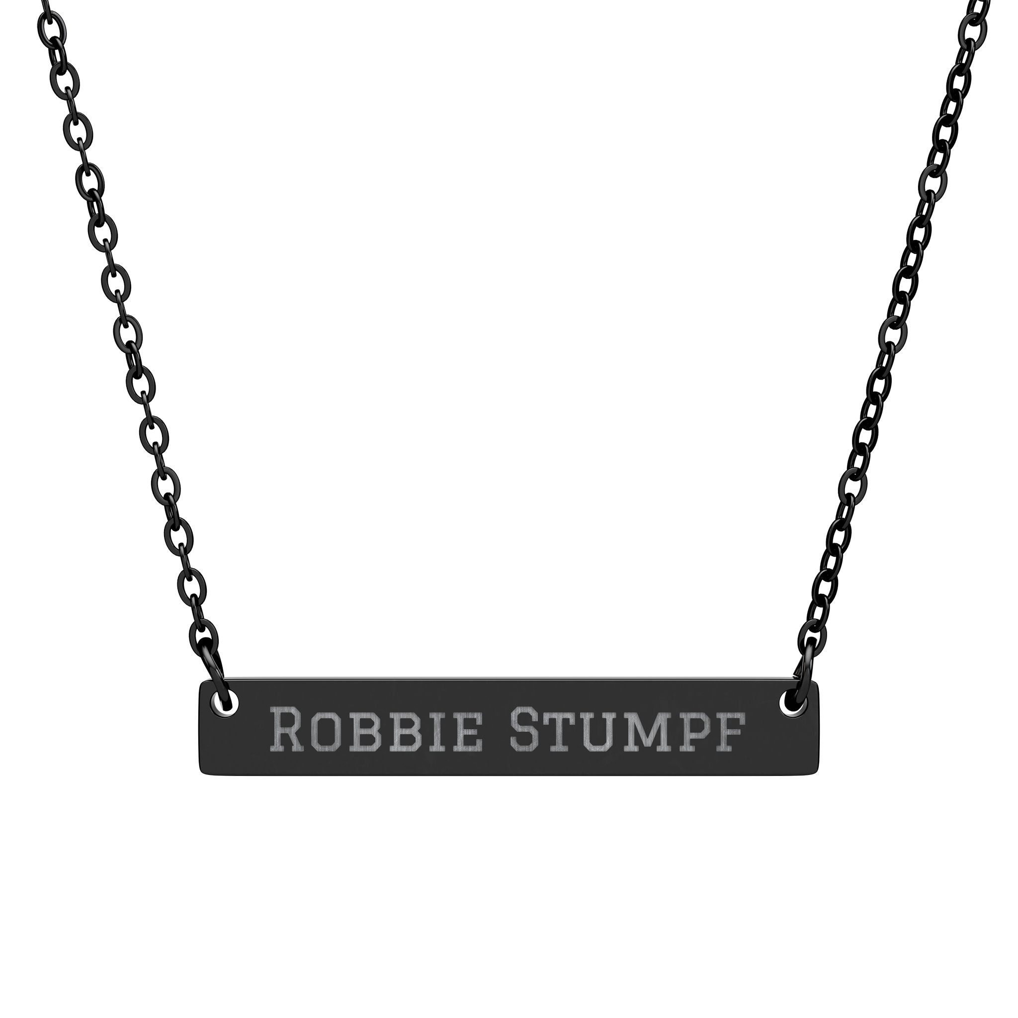 Engraved Bar Necklace — Classic in Black