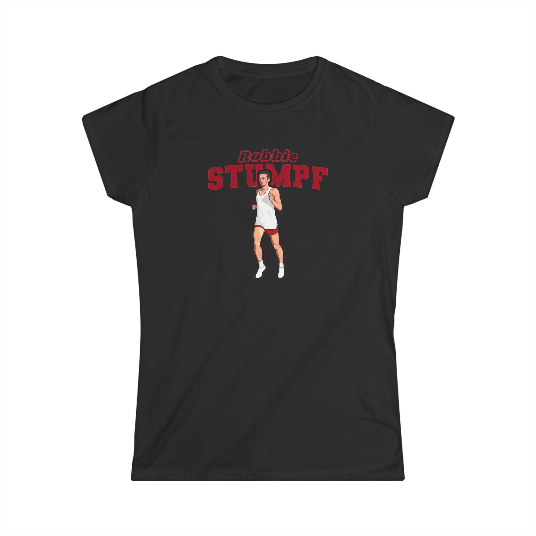Women's Softstyle Tee — character_name_arch in Black