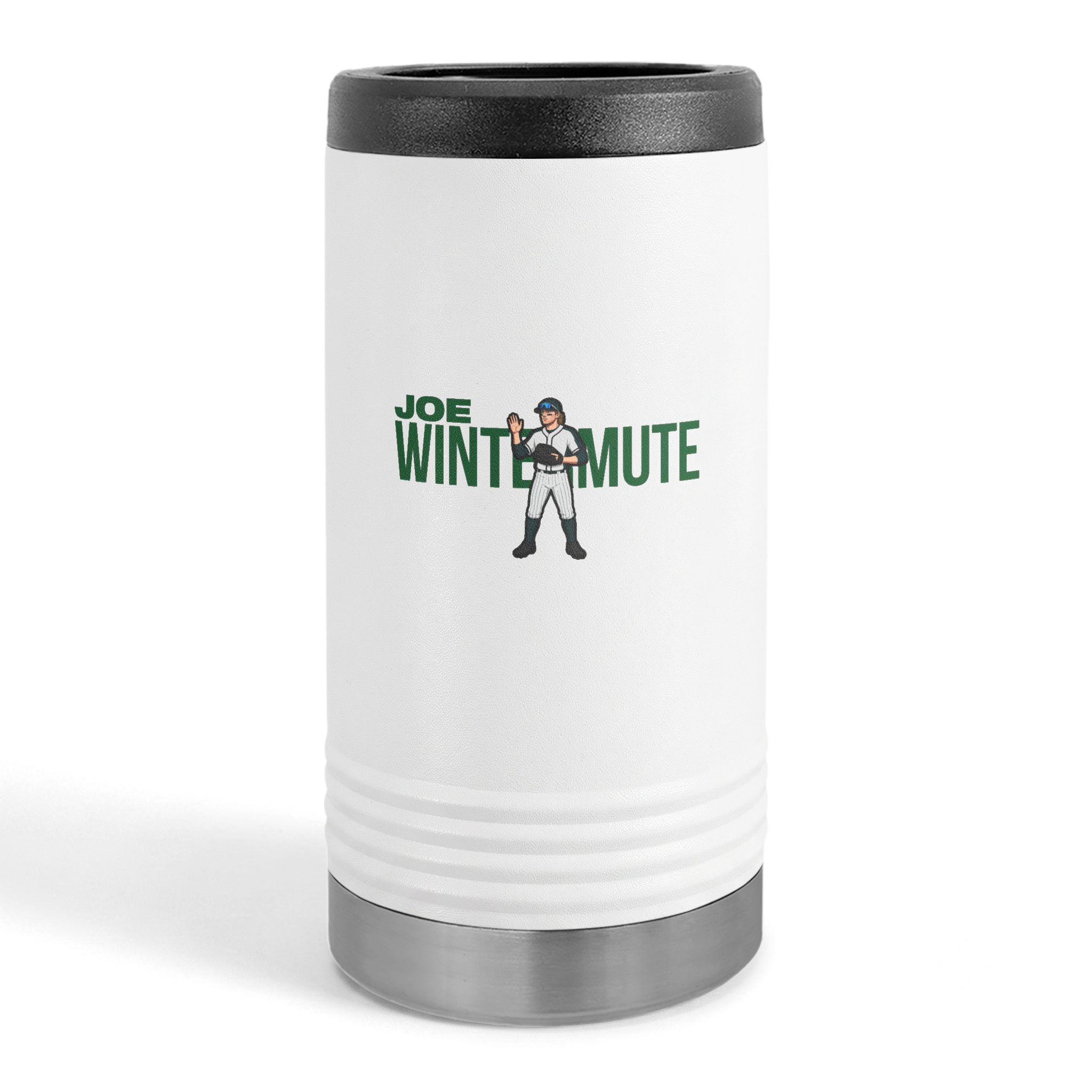 Slim Stainless Can Cooler — character_player_name in White