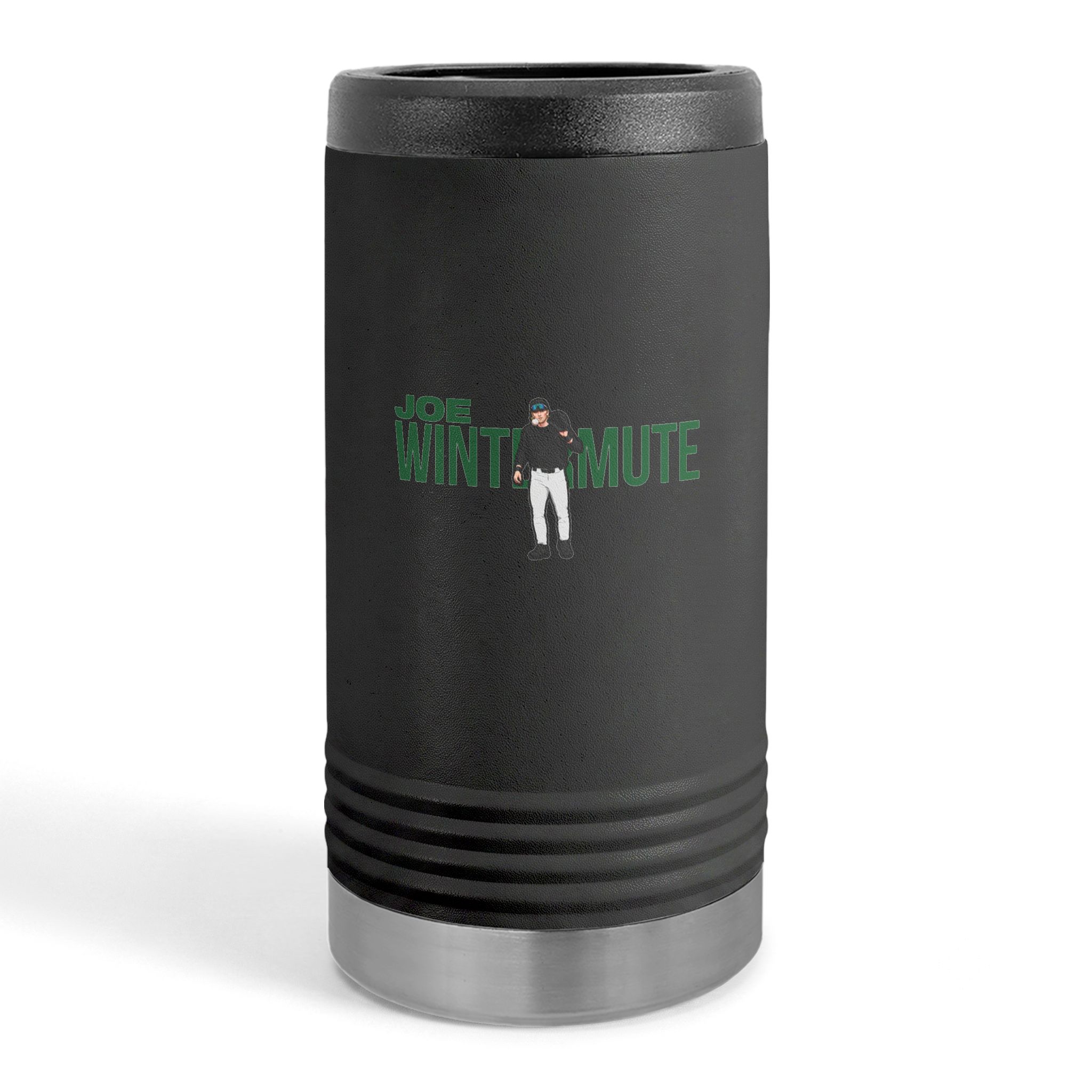 Slim Stainless Can Cooler — character_player_name in Black