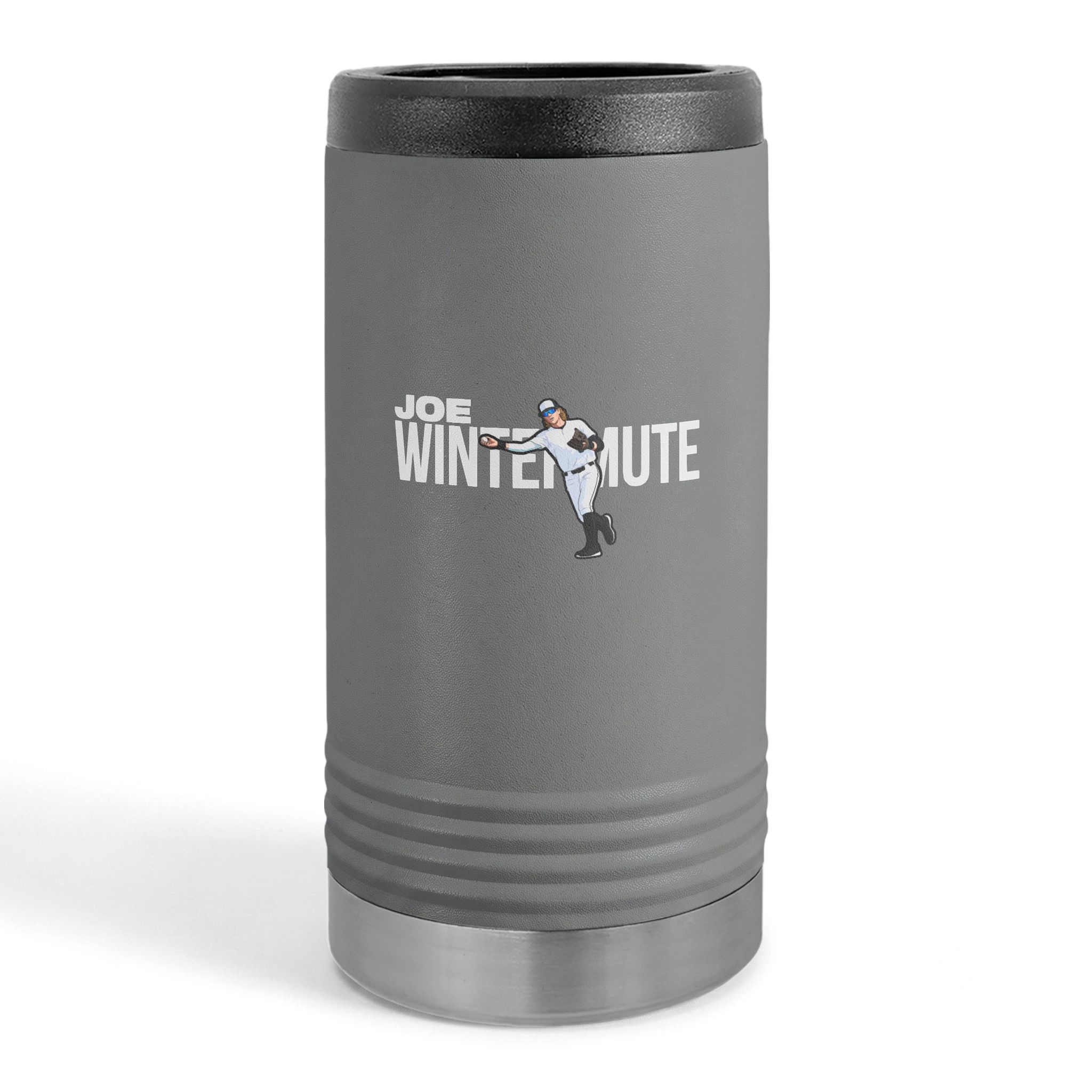 Slim Stainless Can Cooler — character_player_name in Grey