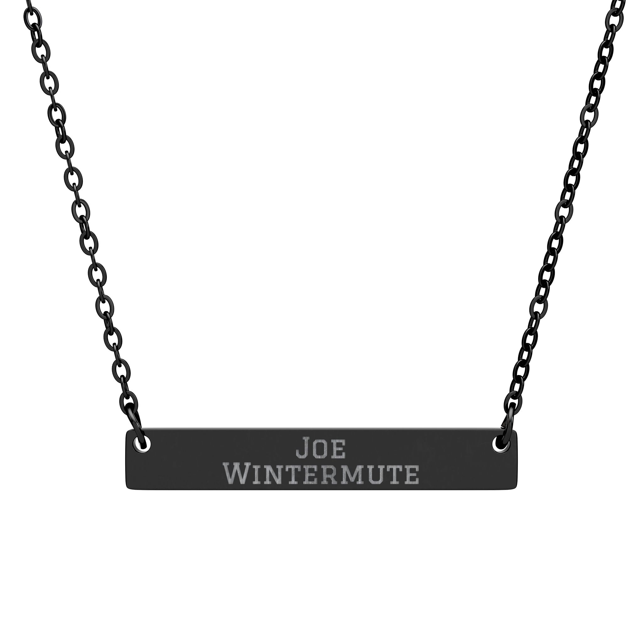 Engraved Bar Necklace — Classic in Black