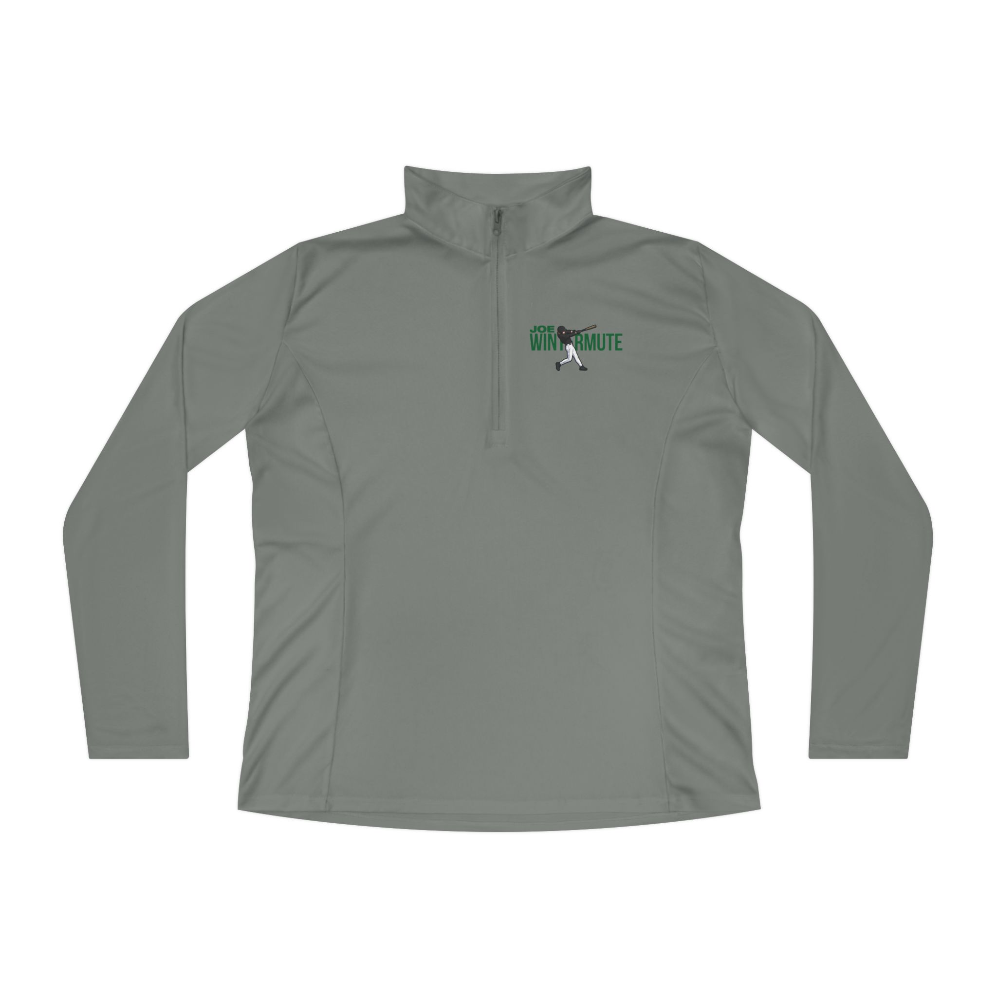 Women's Q-Zip Pullover — character_player_name in Grey