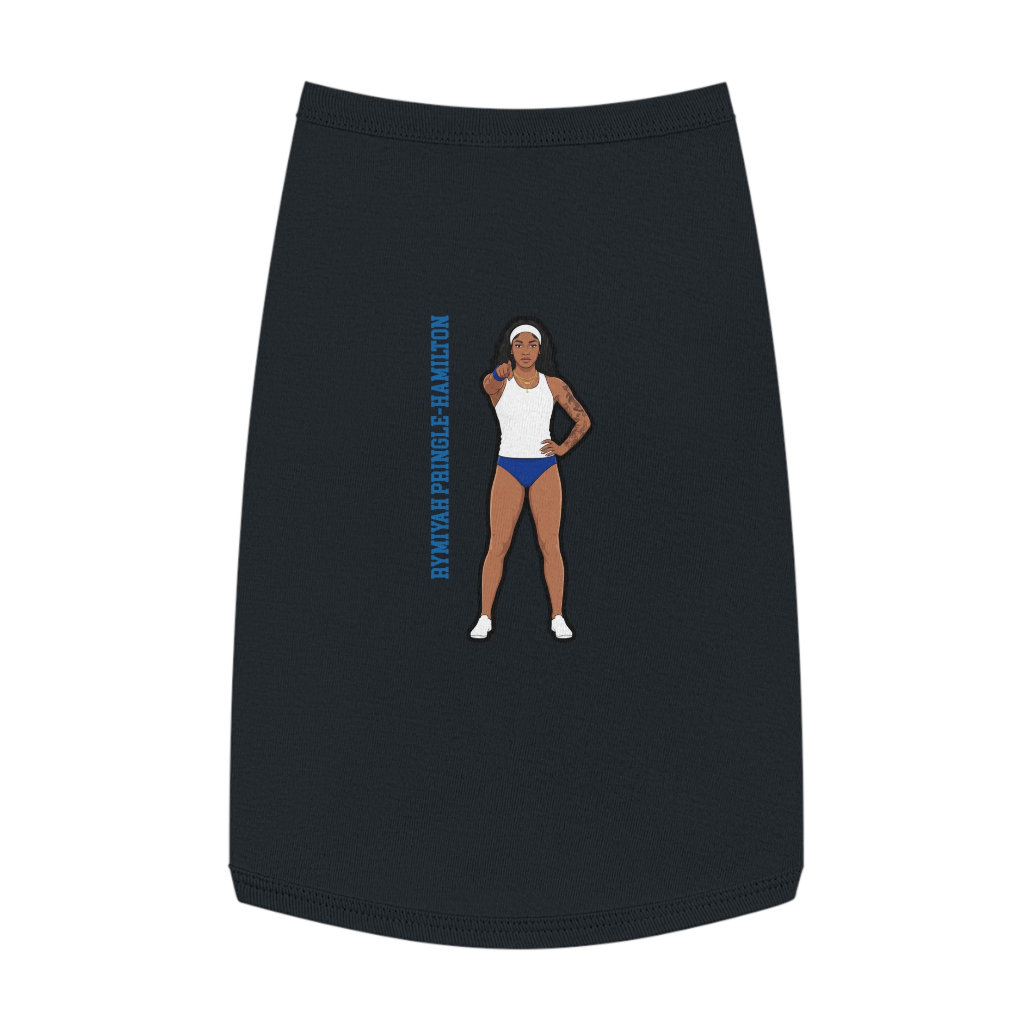 Pet Tank Top — character_name_vertical in Black