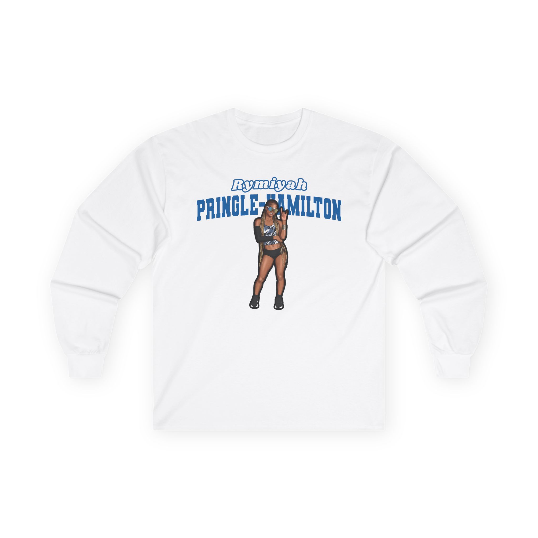 Long Sleeve Tee — character_name_arch in White