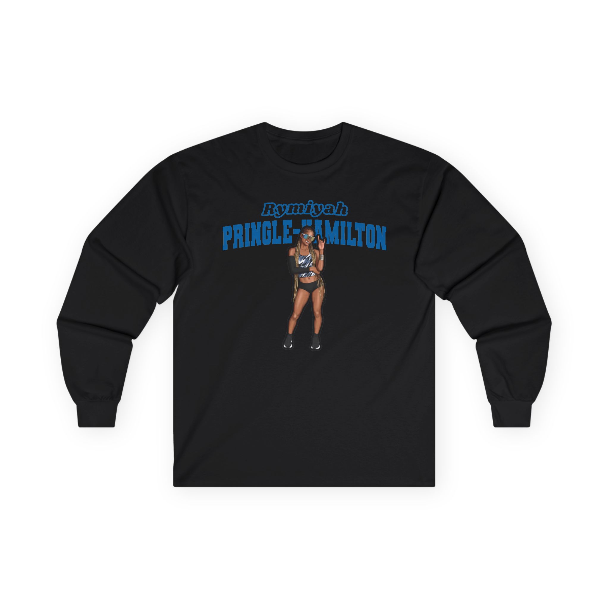 Long Sleeve Tee — character_name_arch in Black