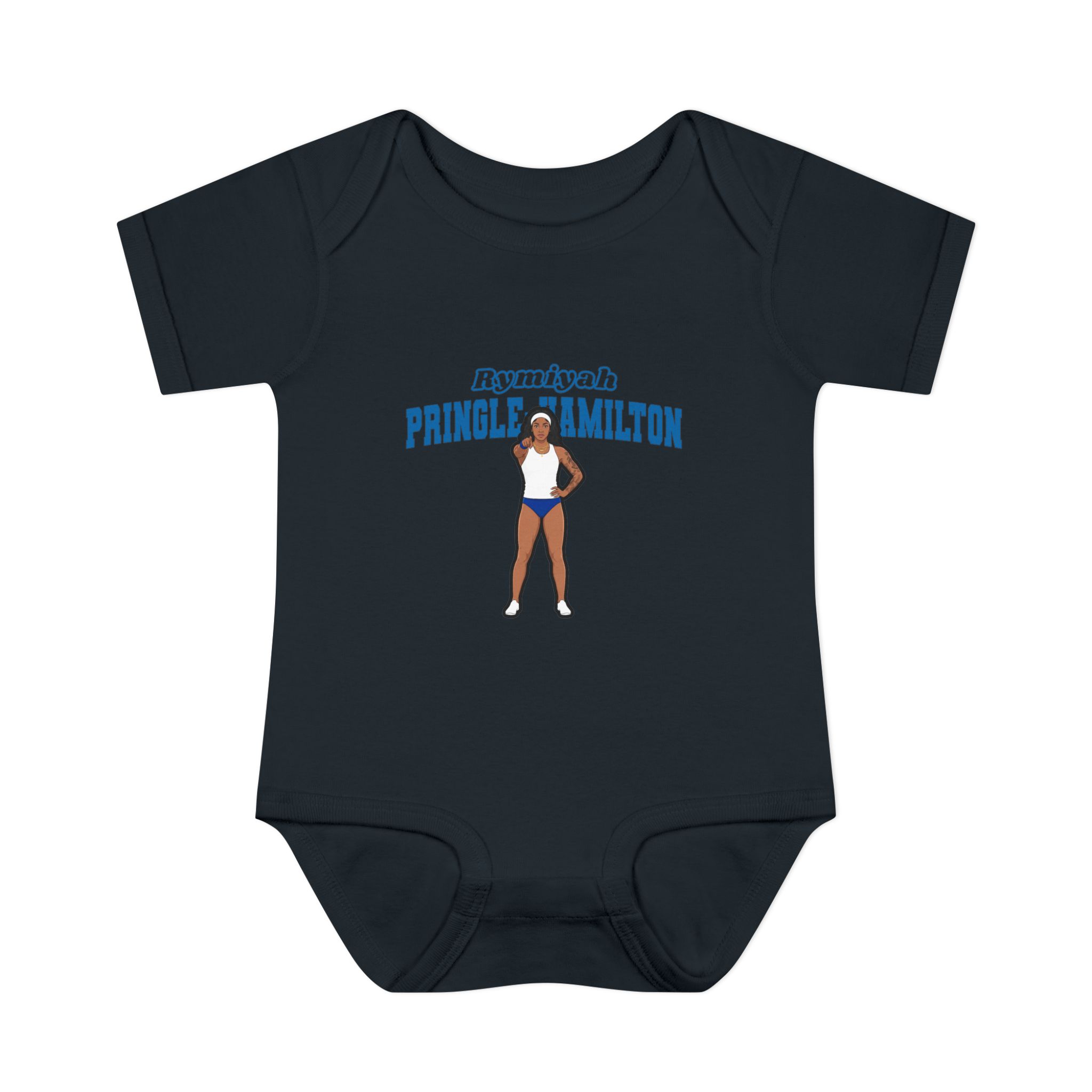 Baby Onesie — character_name_arch in Black