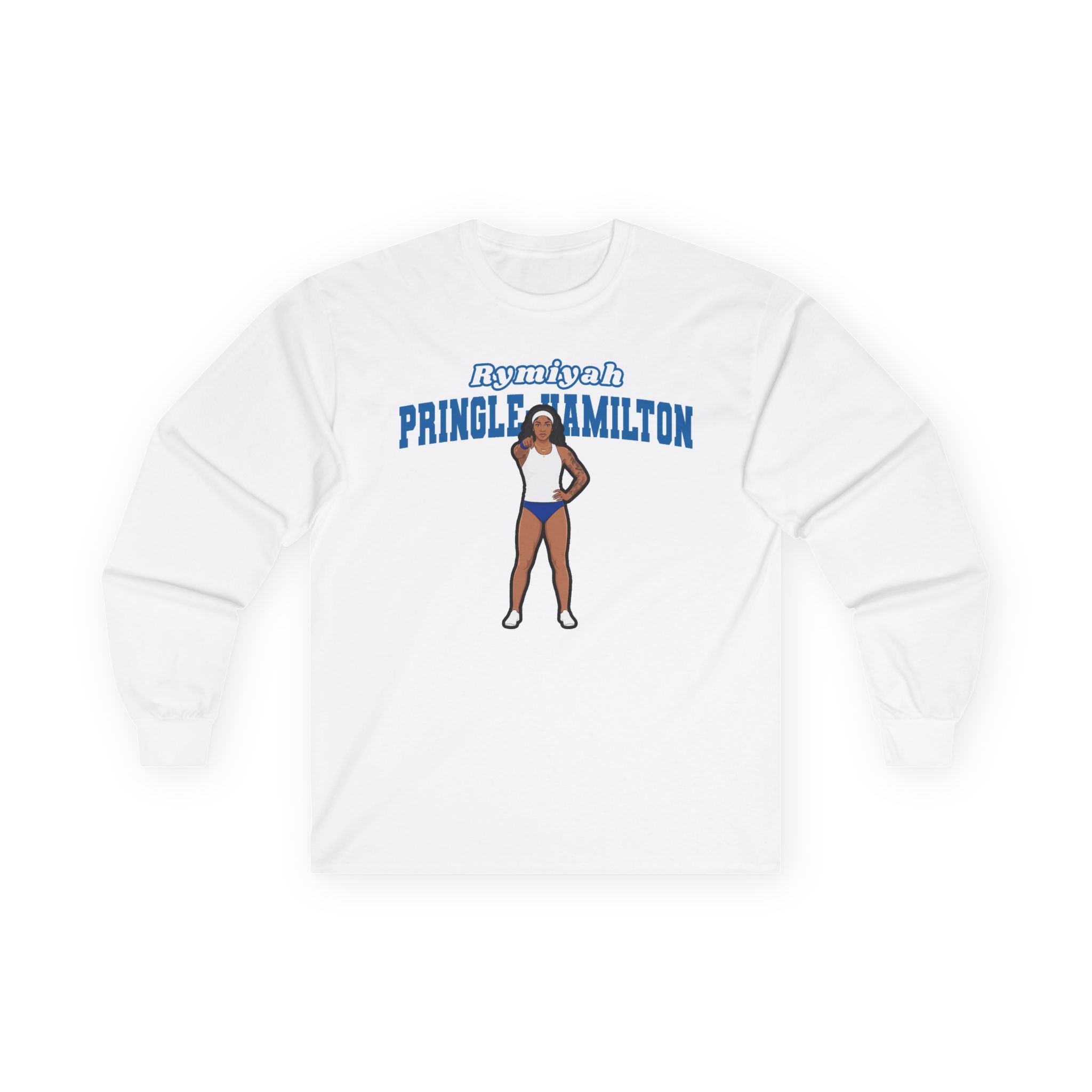 Long Sleeve Tee — character_name_arch in White