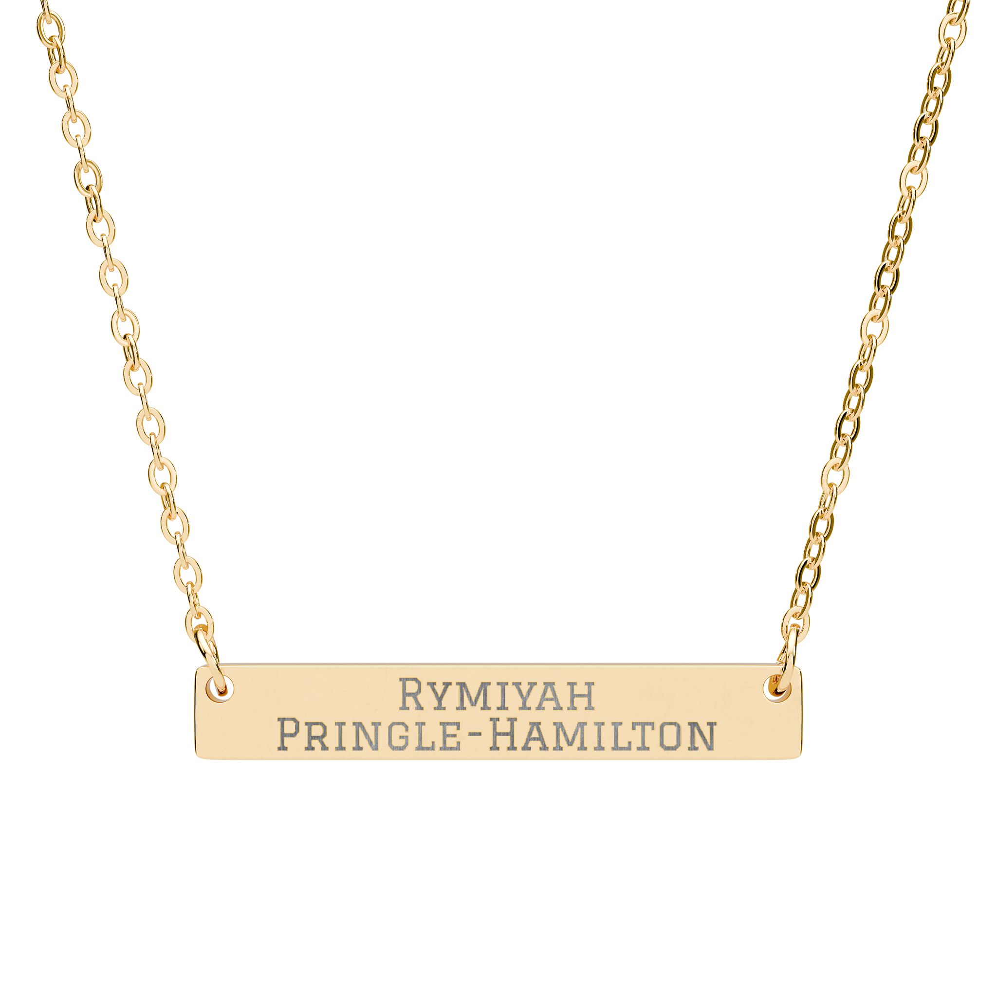 Engraved Bar Necklace — Classic in Gold