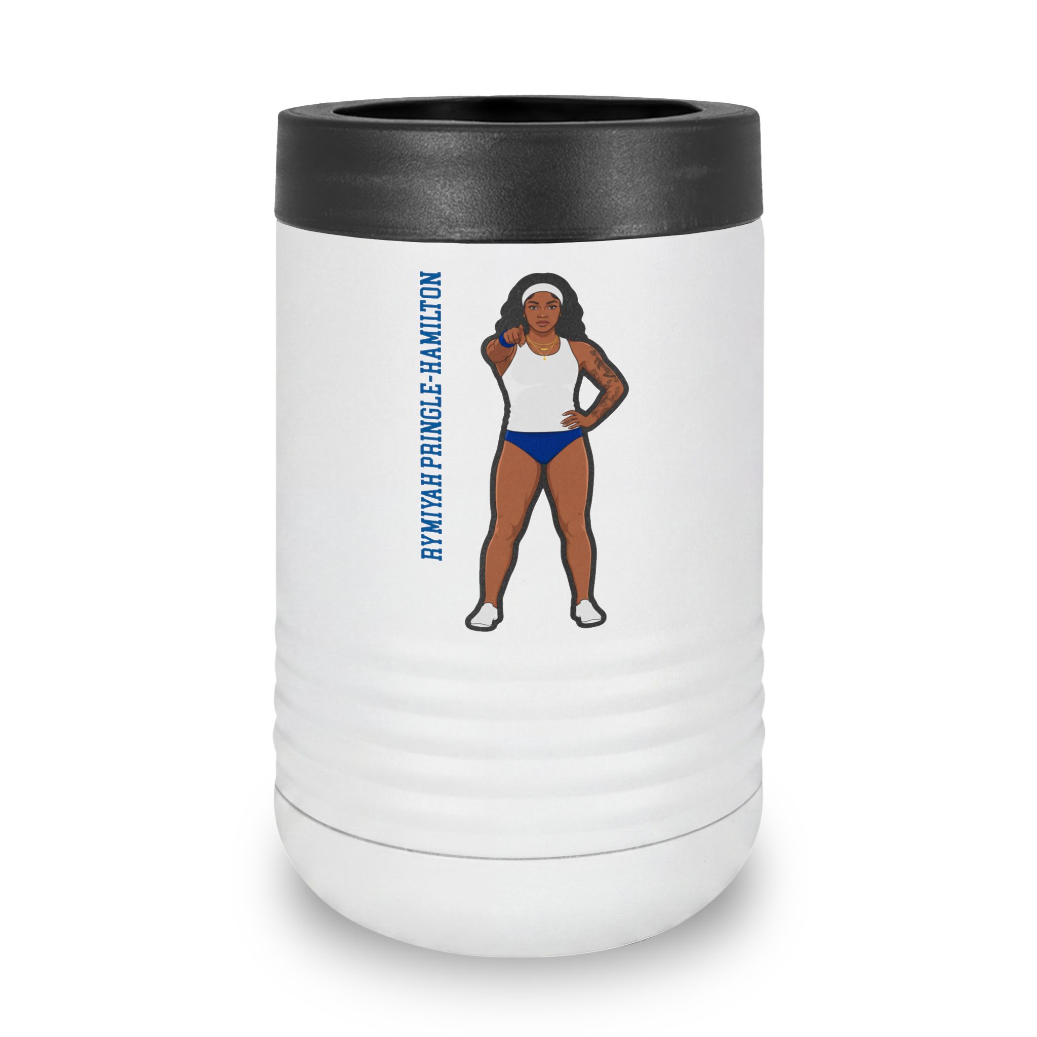 Stainless Can Cooler — character_name_vertical in White
