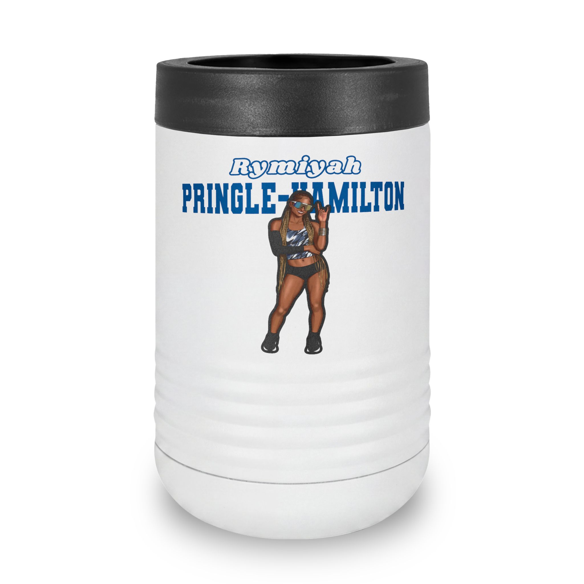 Stainless Can Cooler — character_name_arch in White