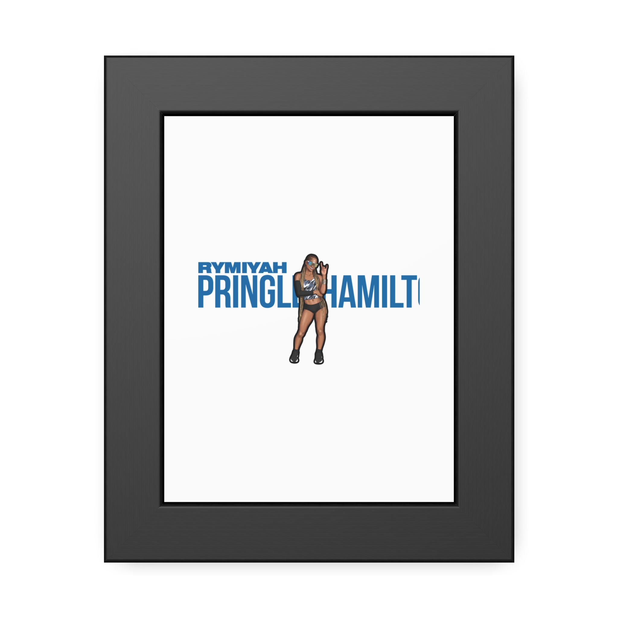 Framed Poster — character_player_name in Black