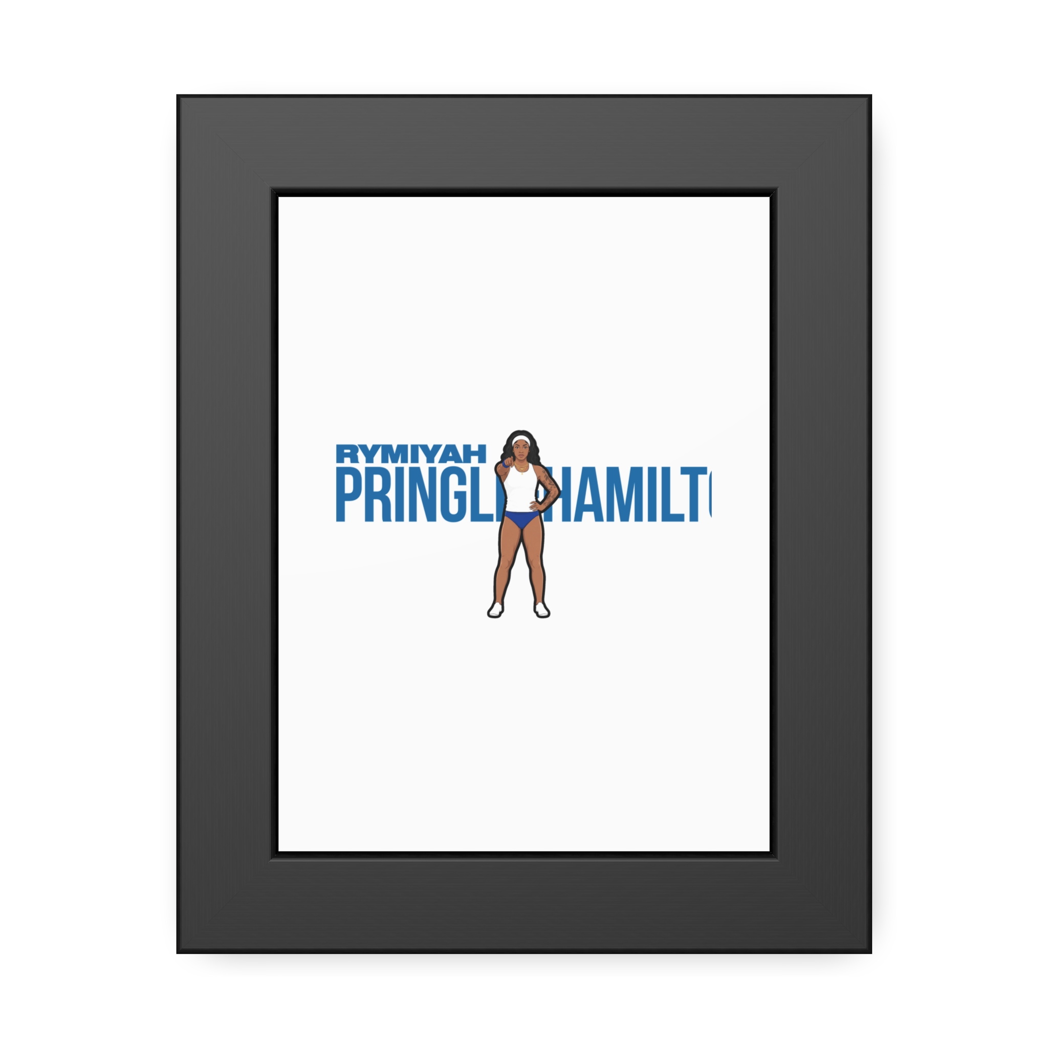 Framed Poster — character_player_name in Black