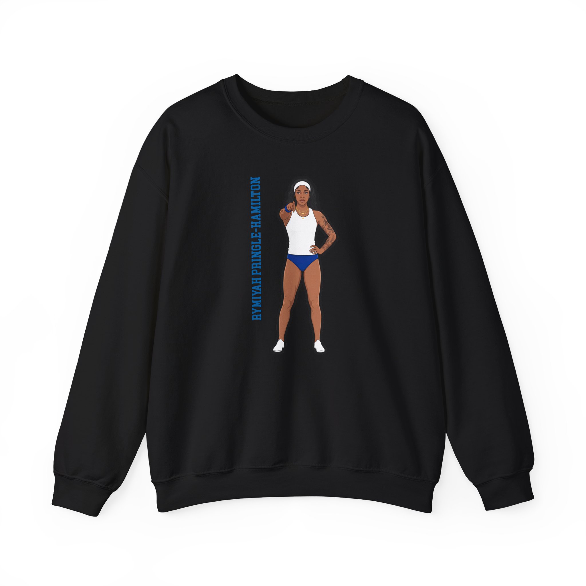 Crewneck Sweatshirt — character_name_vertical in Black