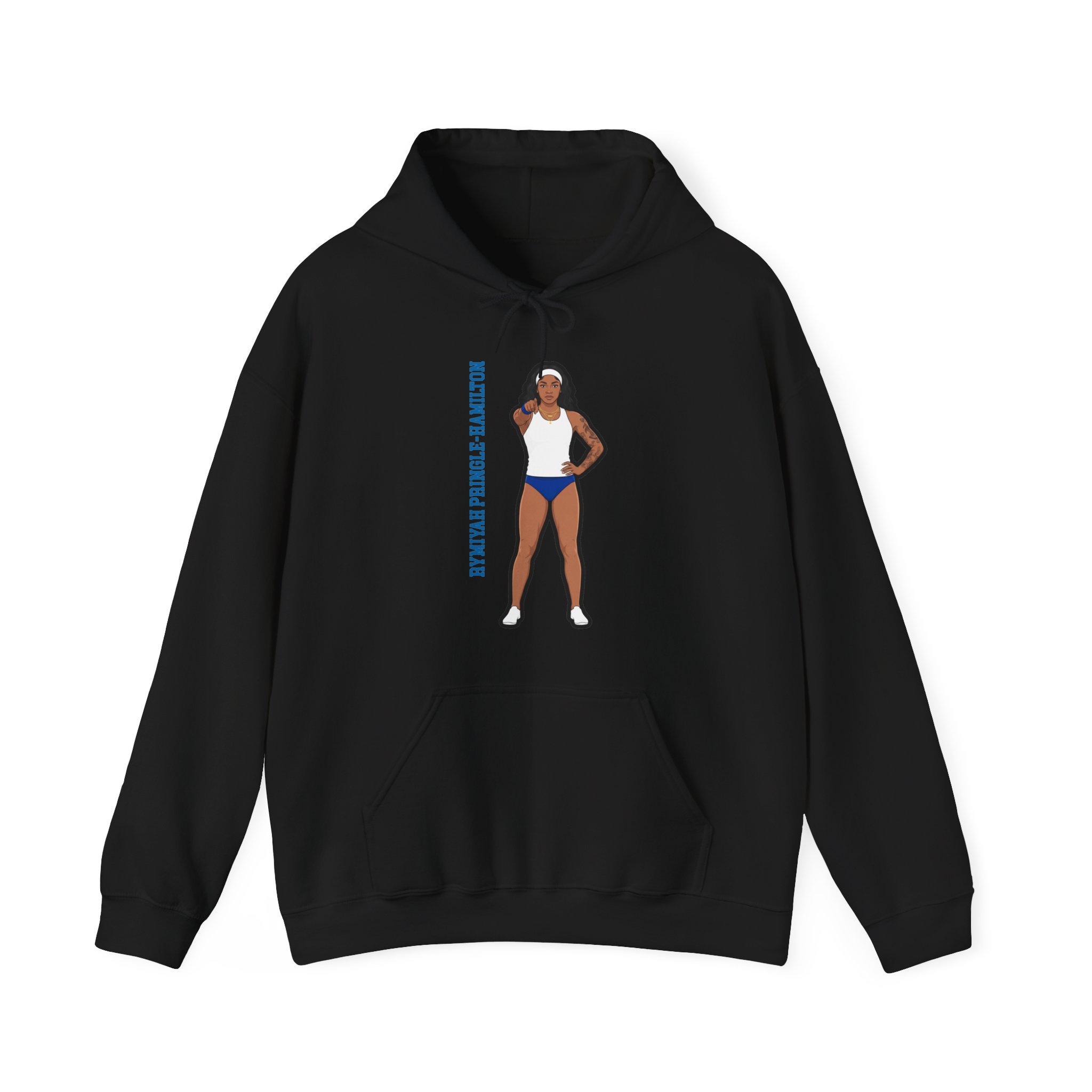 Hoodie — character_name_vertical in Black
