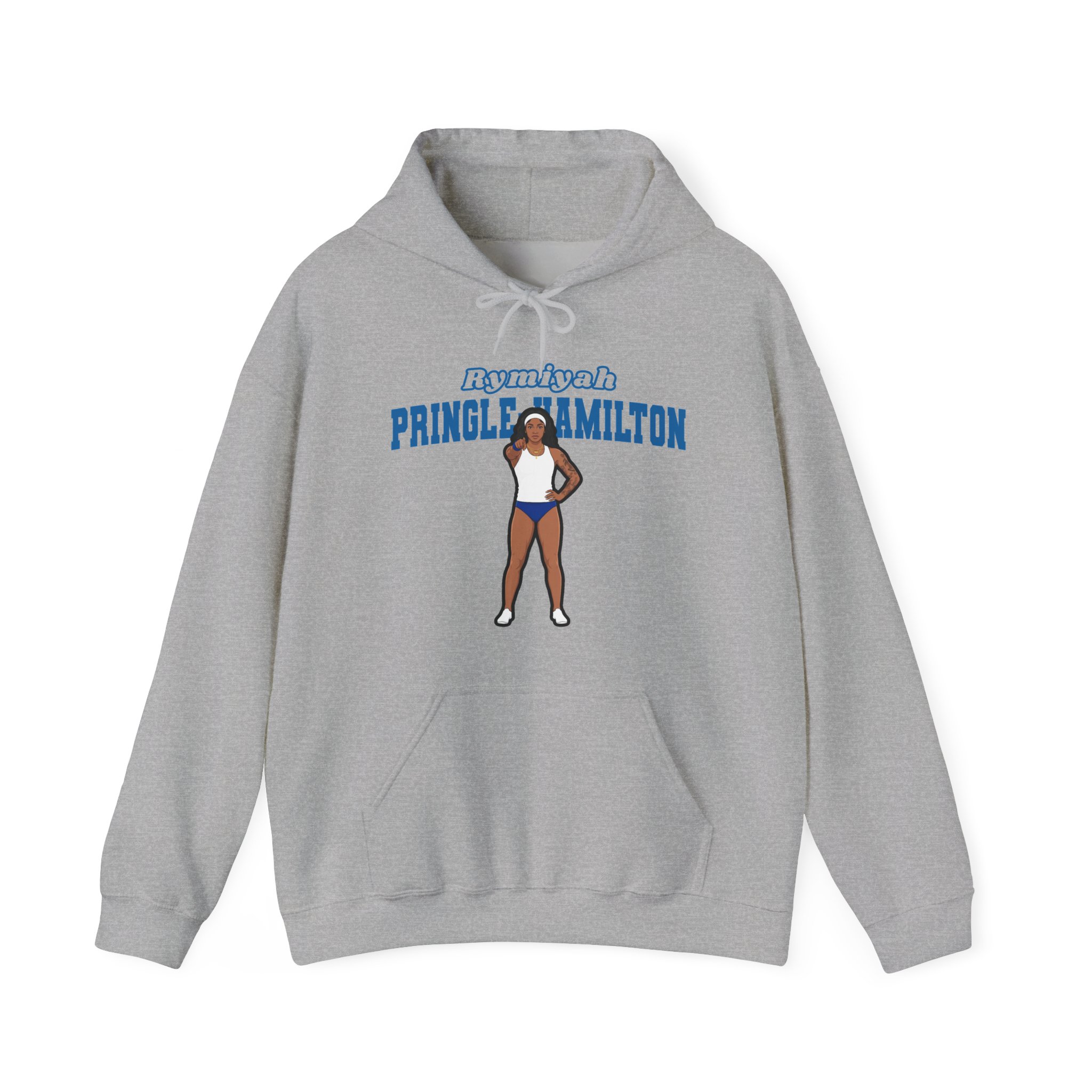 Hoodie — character_name_arch in Grey