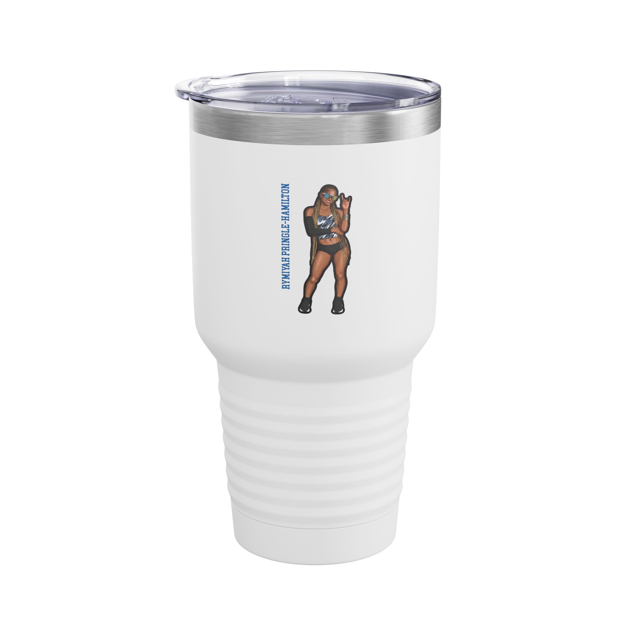 30oz Tumbler — character_name_vertical in White