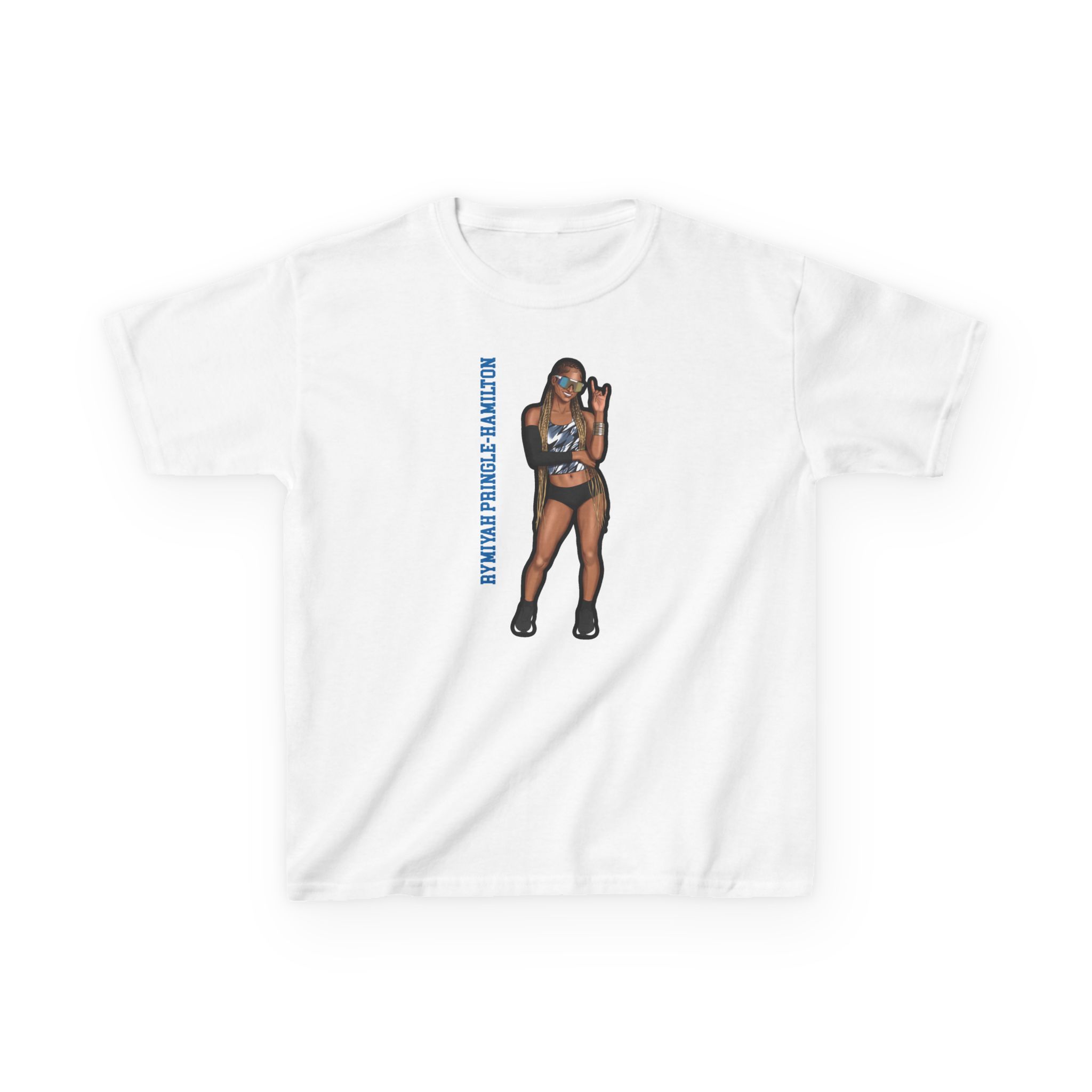 Youth Tee — character_name_vertical in White