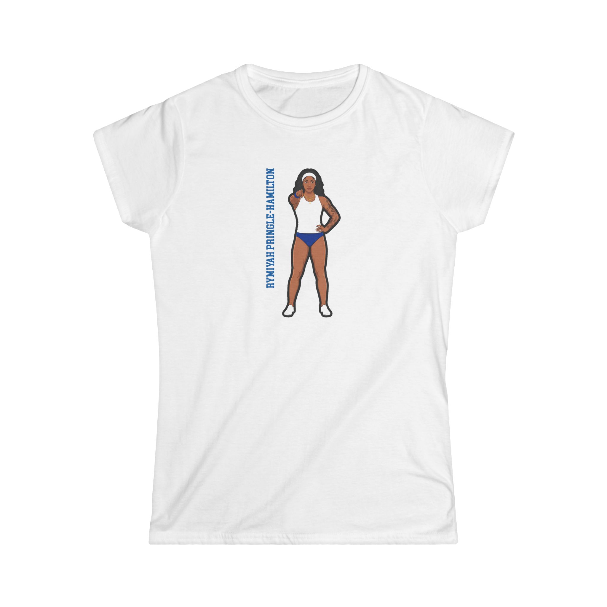 Women's Softstyle Tee — character_name_vertical in White