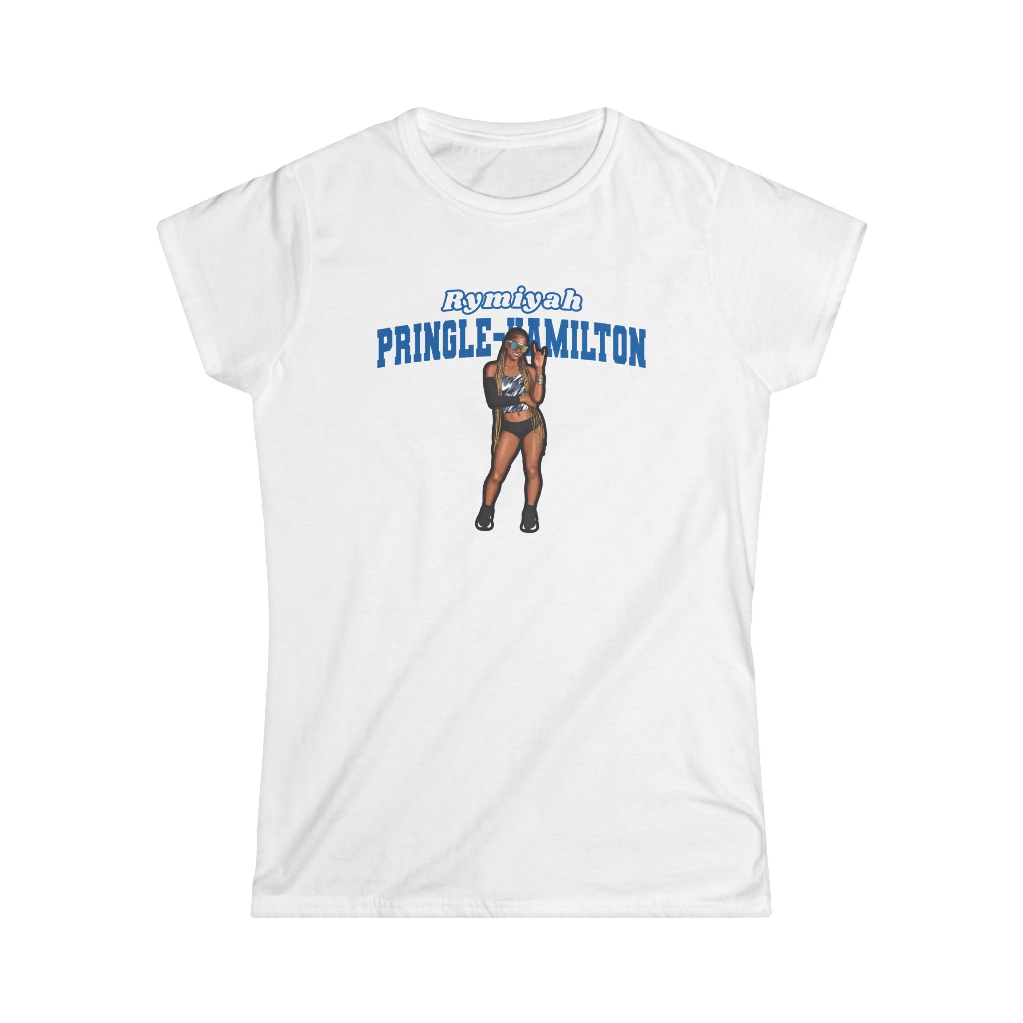 Women's Softstyle Tee — character_name_arch in White