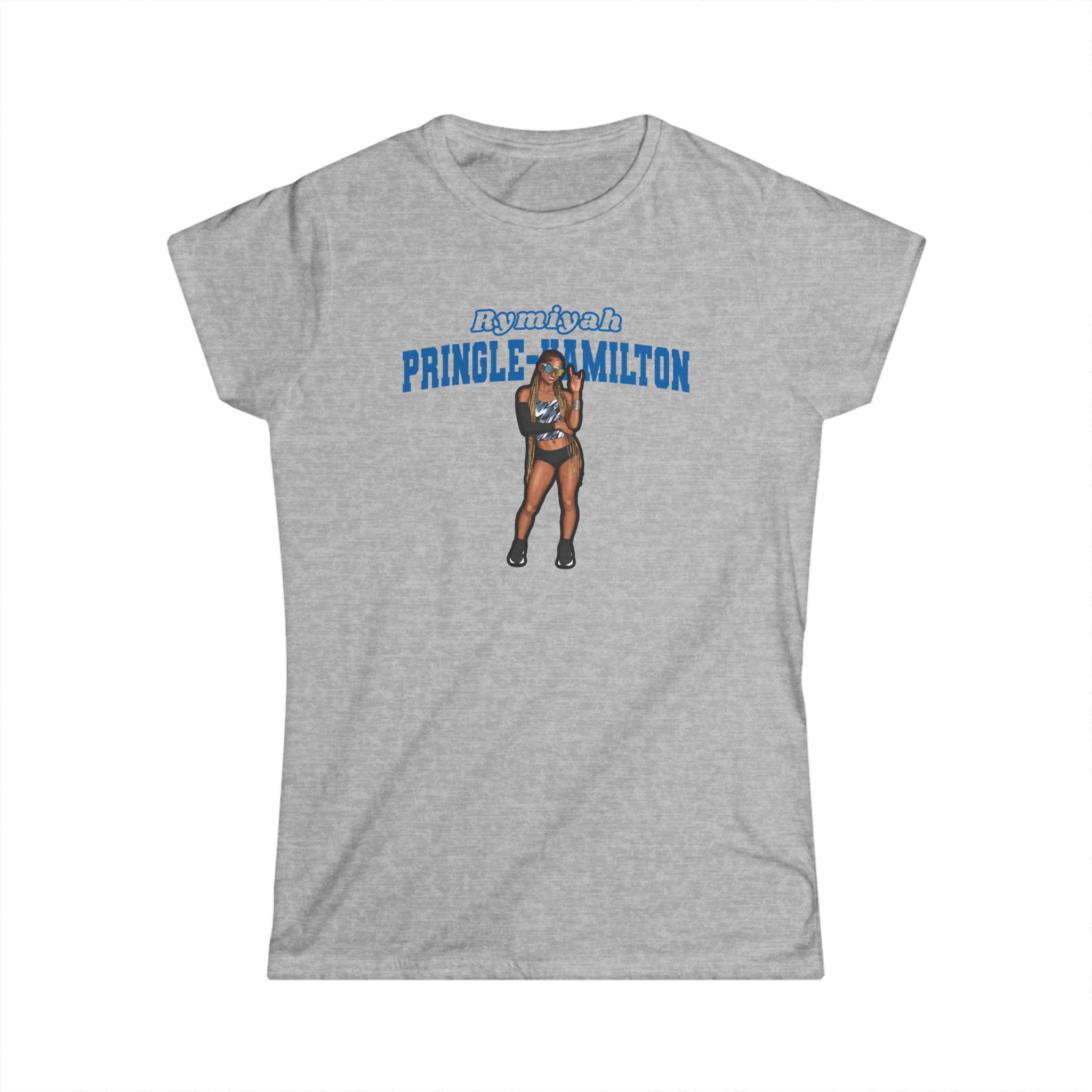 Women's Softstyle Tee — character_name_arch in Grey