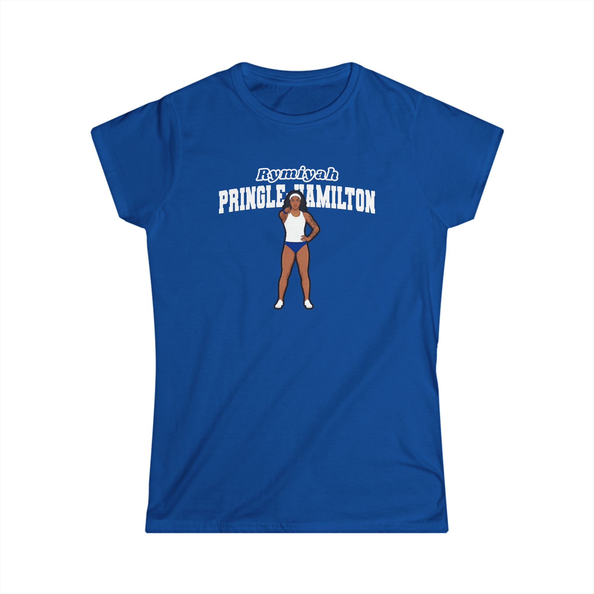 Women's Softstyle Tee — character_name_arch in Royal