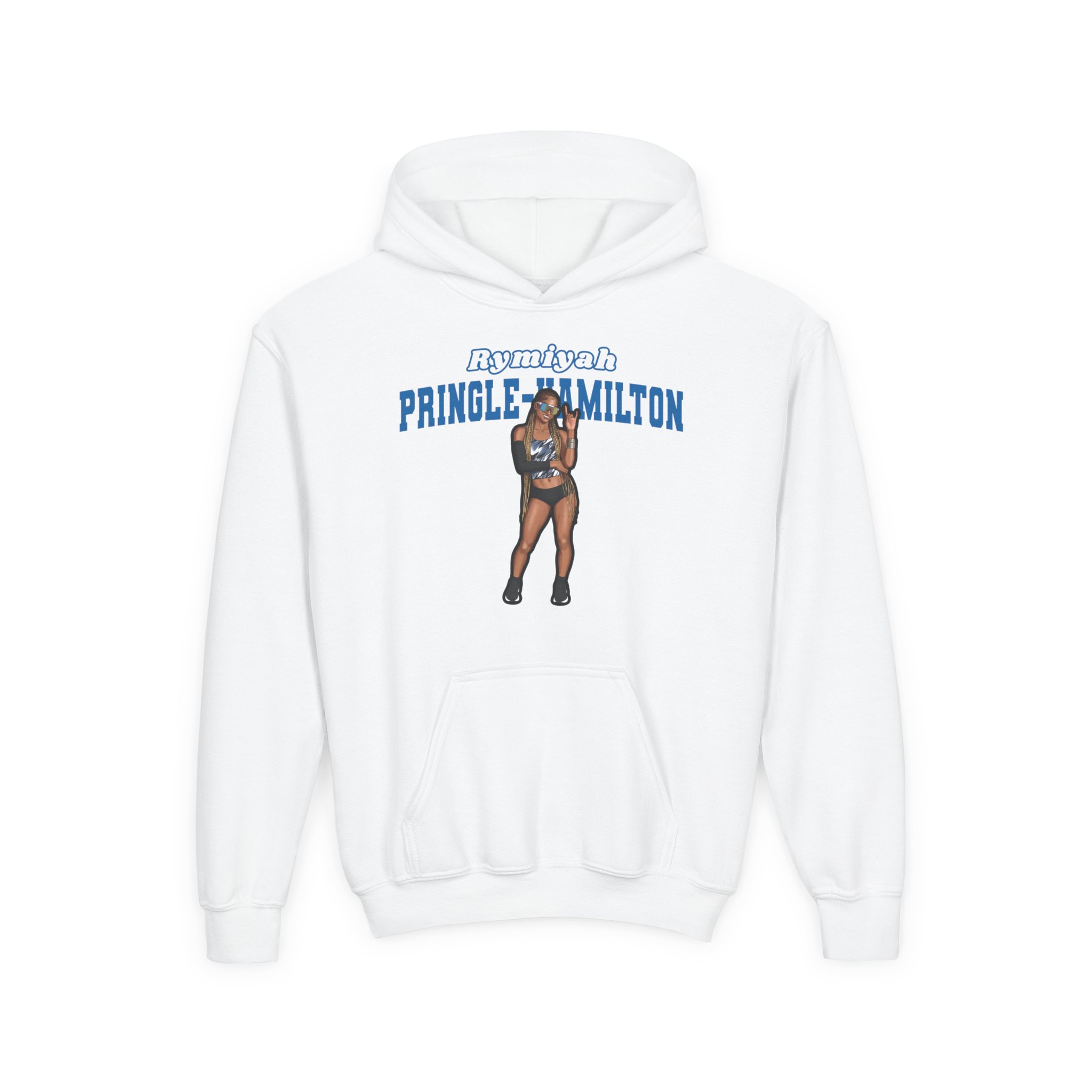 Youth Hoodie — character_name_arch in White