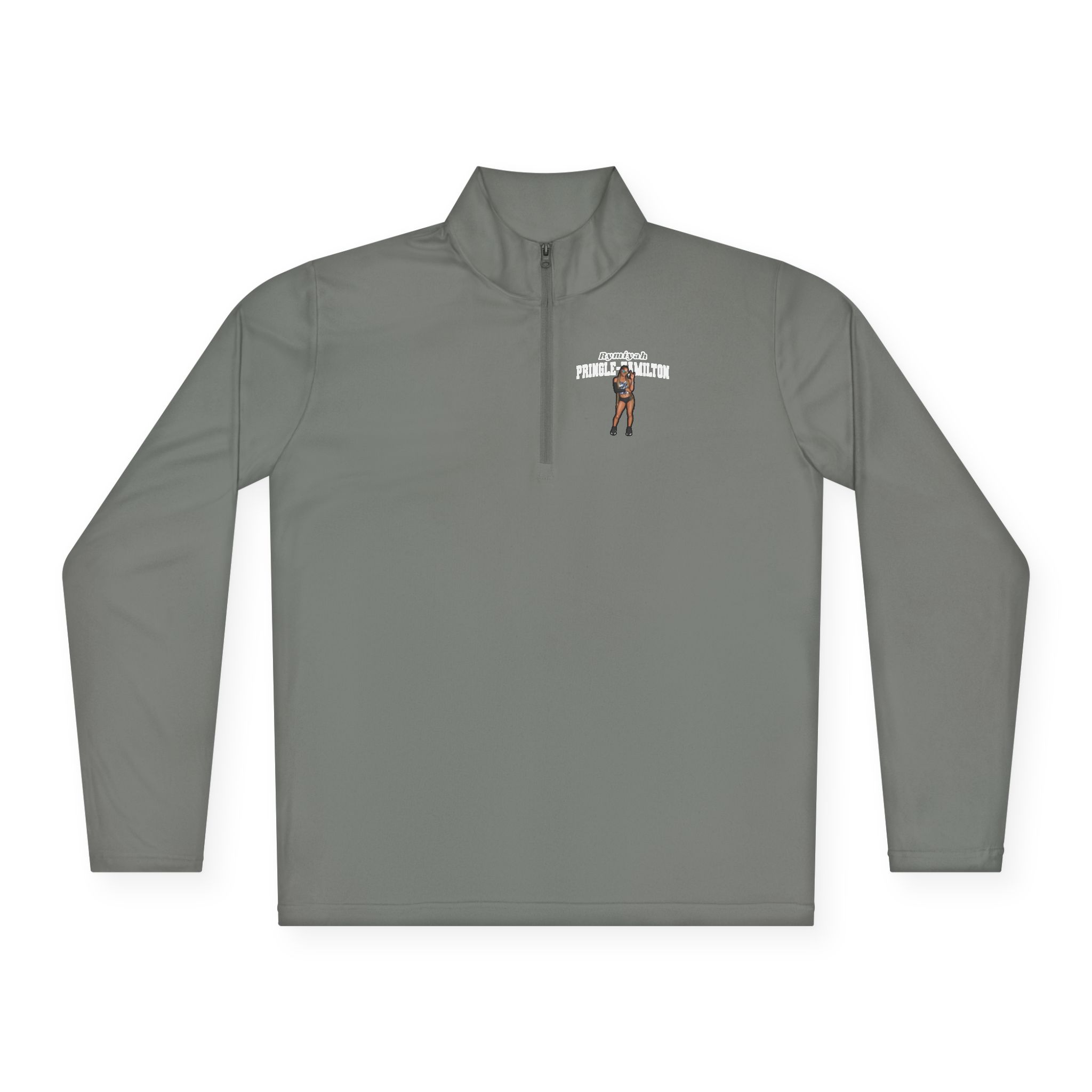 Q-Zip Pullover — character_name_arch in Grey
