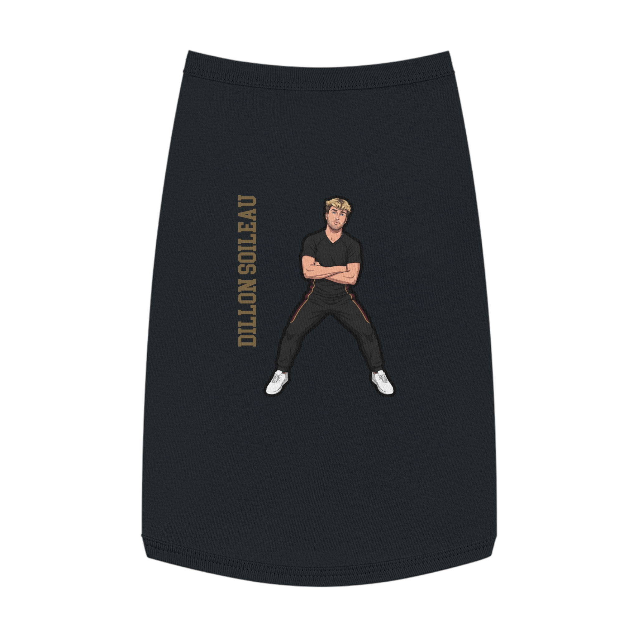 Pet Tank Top — character_name_vertical in Black