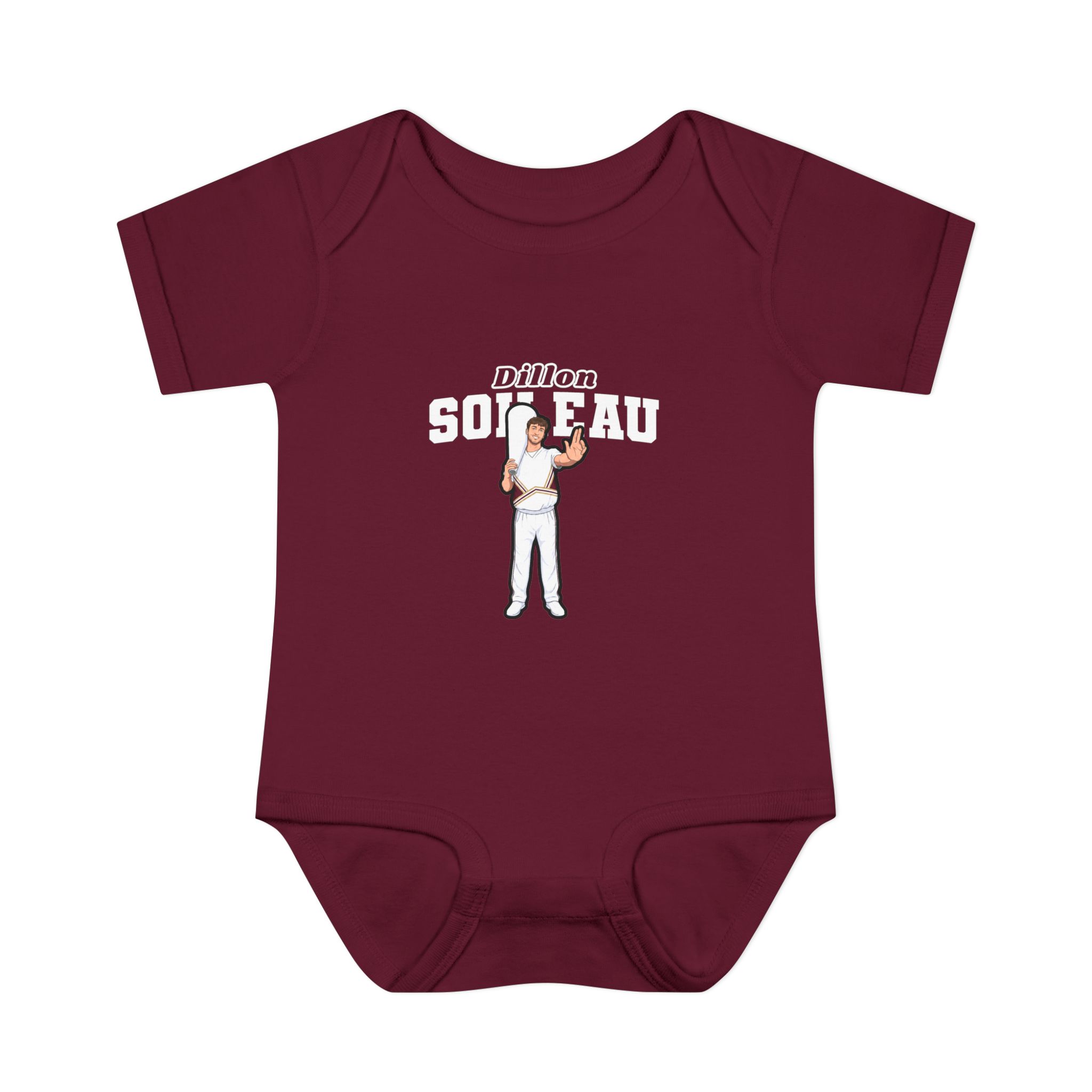 Baby Onesie — character_name_arch in Maroon