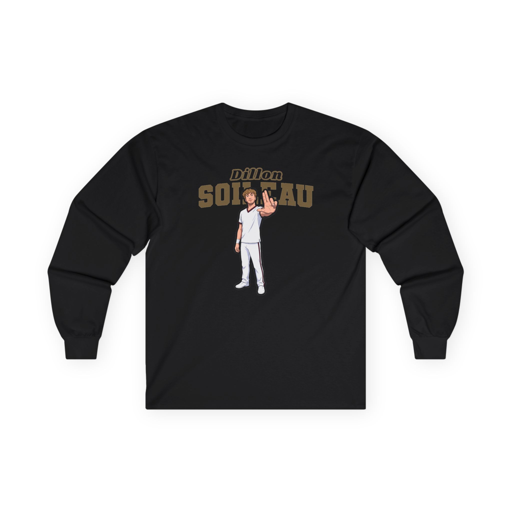 Long Sleeve Tee — character_name_arch in Black
