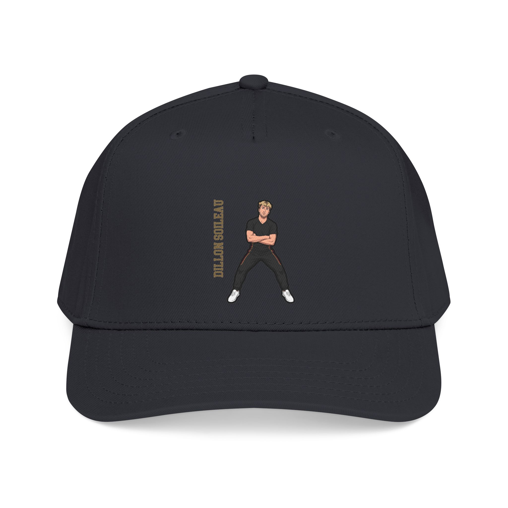 Baseball Cap — character_name_vertical in Black