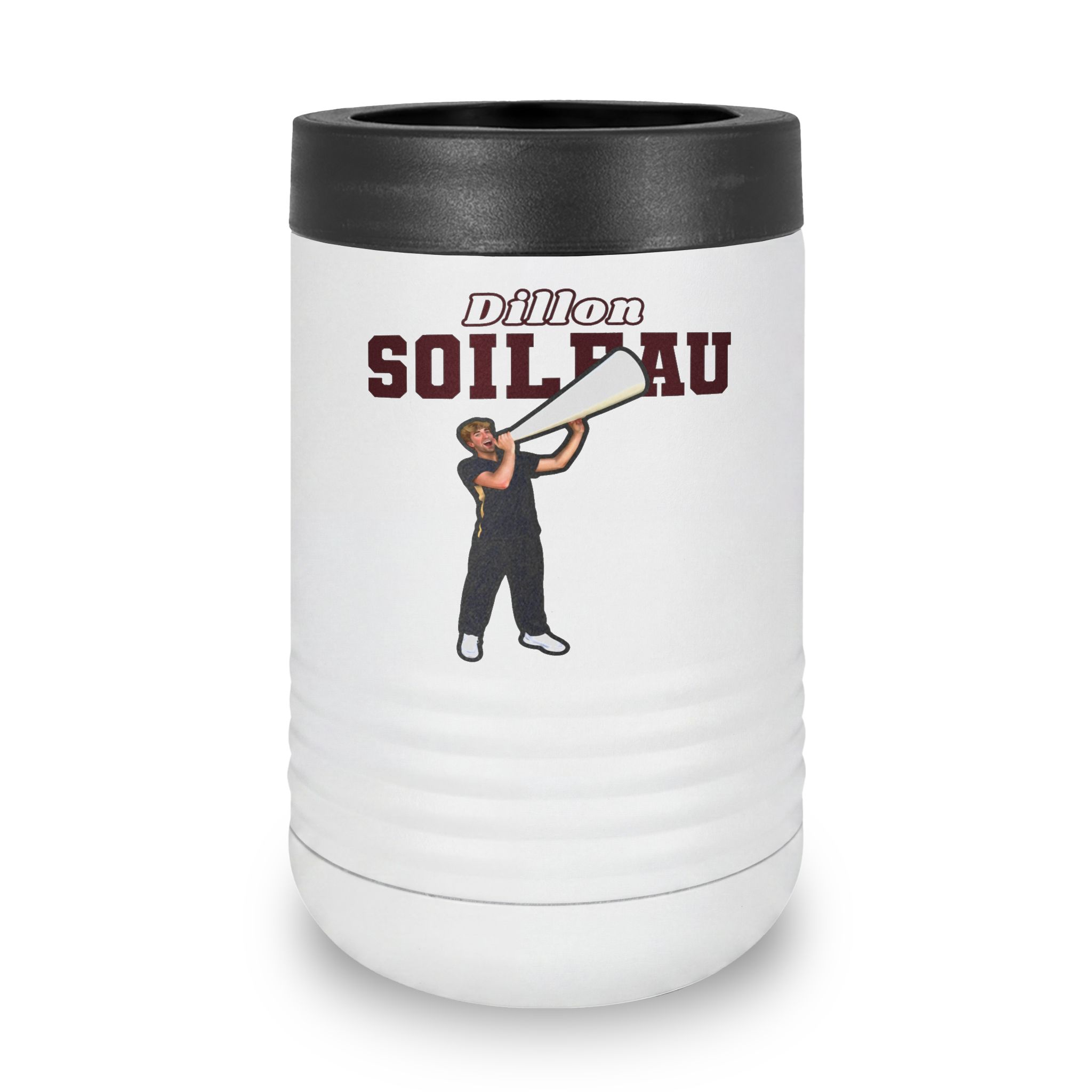 Stainless Can Cooler — character_name_arch in White