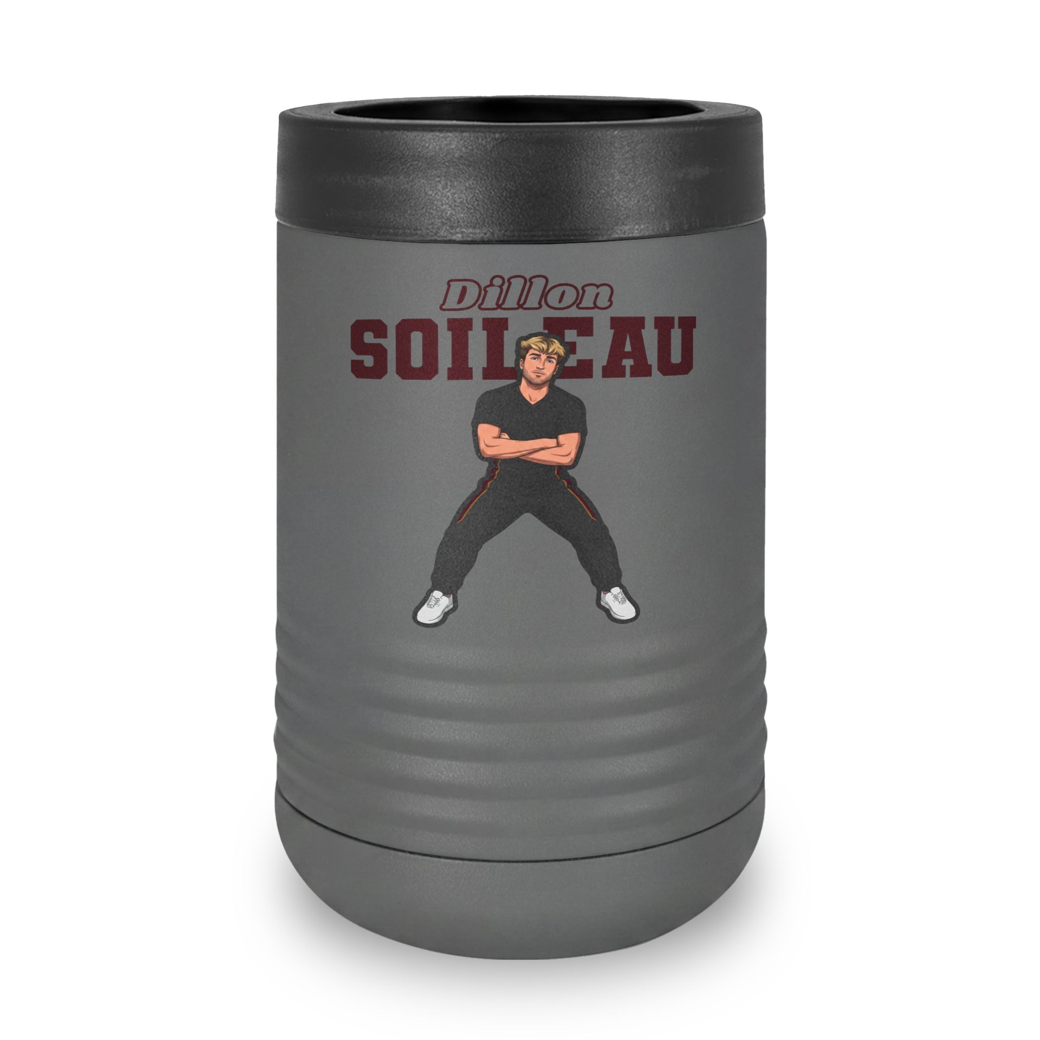 Stainless Can Cooler — character_name_arch in Grey